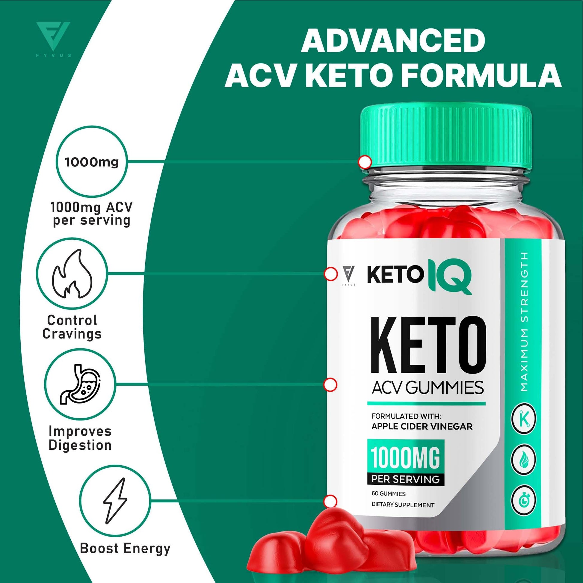 (3 Pack) Keto IQ KetoIQ Keto ACV Gummies, Keto IQ ACV Gummies Advanced Weight Loss Fyvus uk supplements