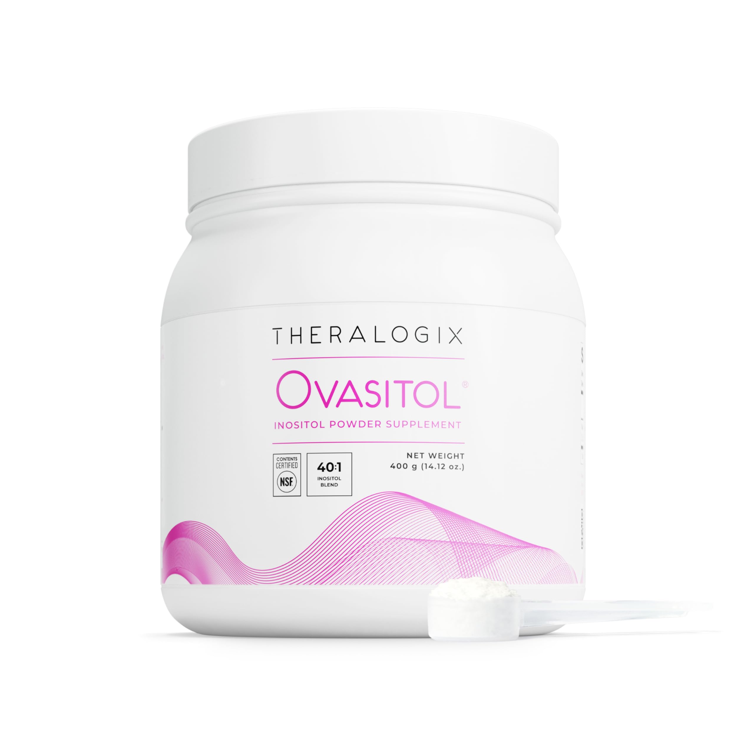 Theralogix Ovasitol Inositol Powder - 90-Day Supply - Myo-Inositol & D-Chiro Inositol for Hormone Balance & Ovarian Function Support* - NSF Certified - 400 g (180 Servings) Theralogix uk supplements