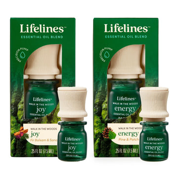 Lifelines Essential Oil Blend 2-Pack, Walk in The Woods: Energy & Joy Oils for Essential Oil Diffuser Lifelines uk supplements