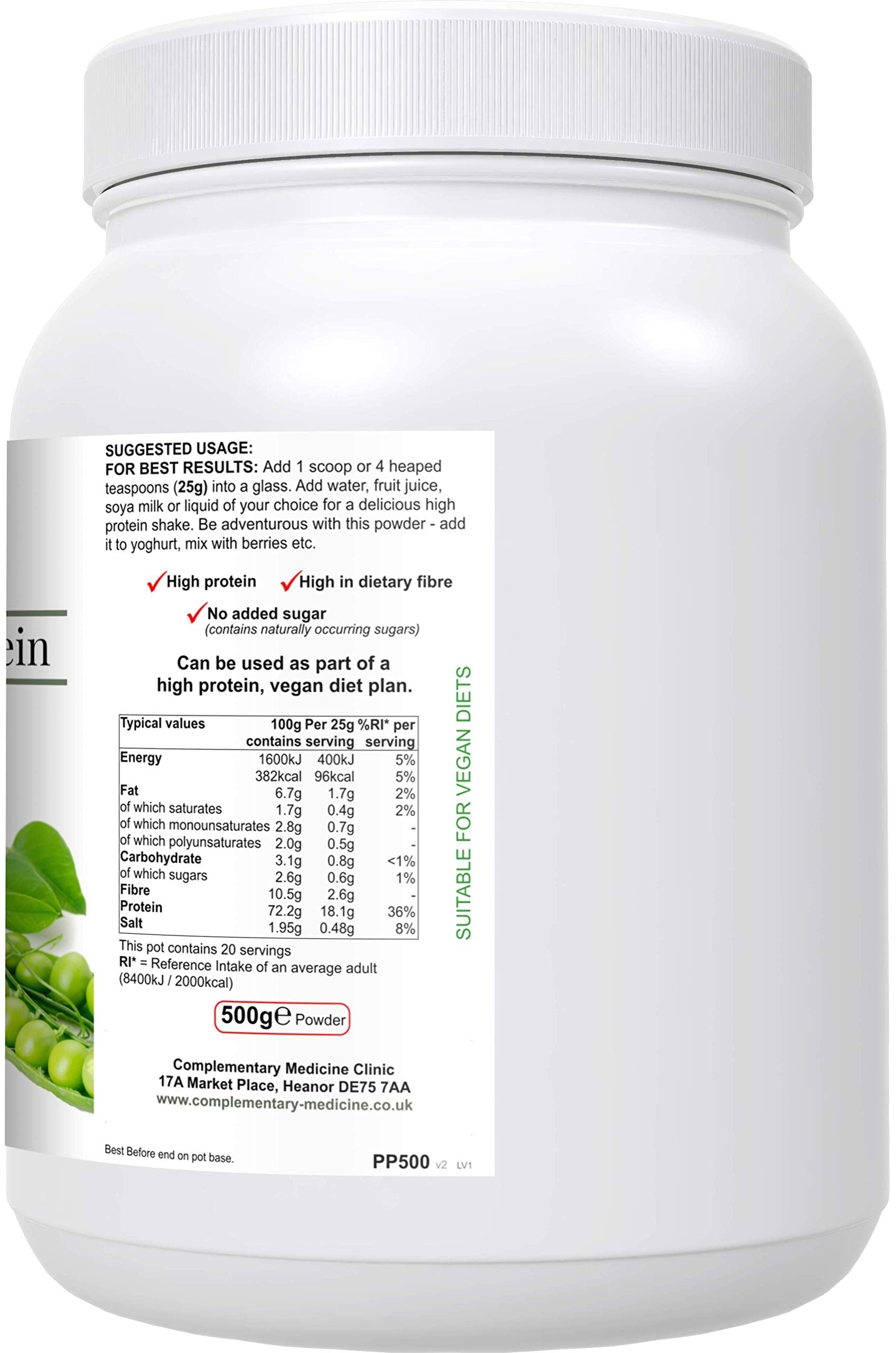 Complementary Supplements - BodyFuel Hypoallergenic Pea Protein Isolate Powder Plus Phytonutrients Complementary Supplements uk supplements