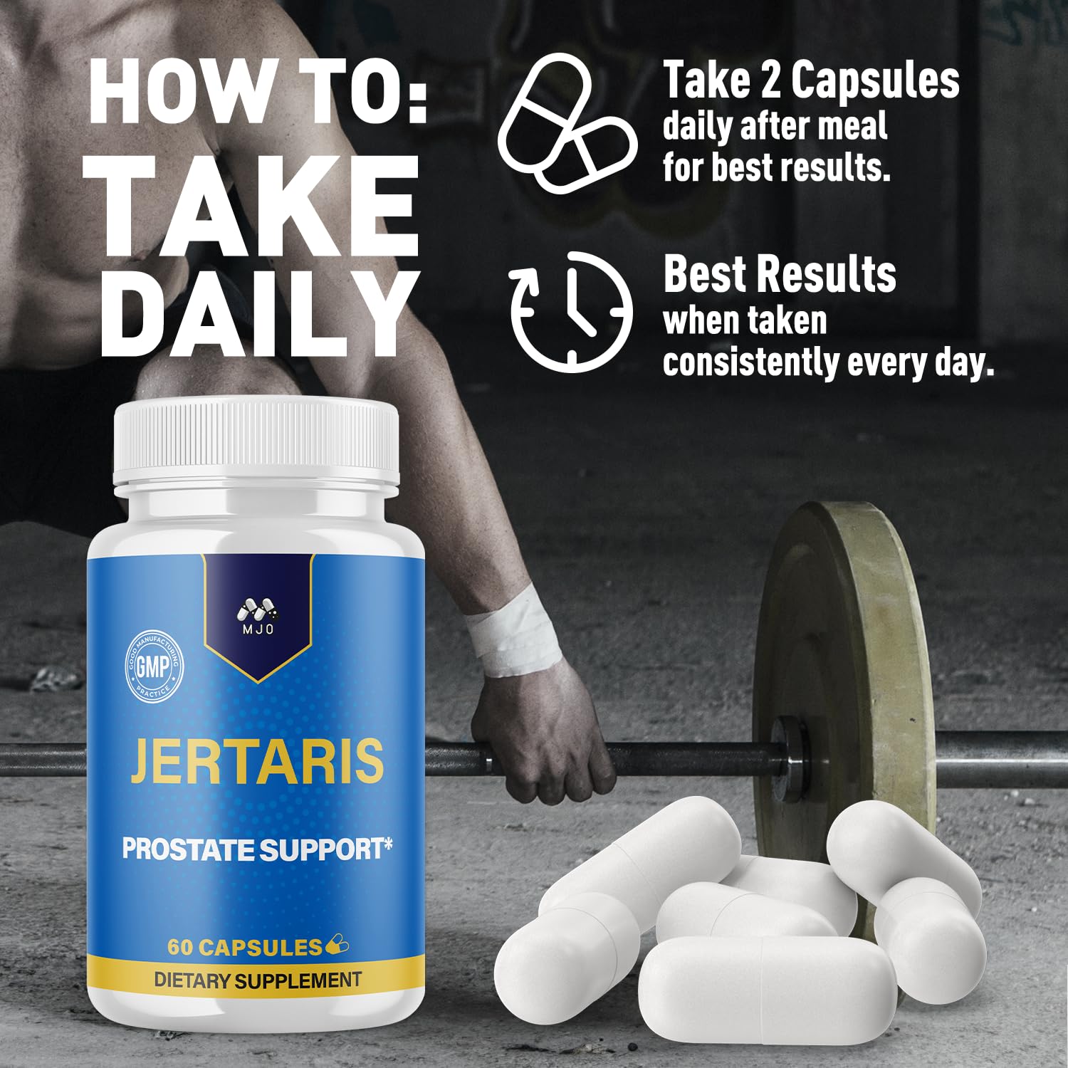 Jertaris Capsules, Official Jertaris Support Pills for men with All Natural Ingredients, Advanced Formula for Optimal Health & Wellness Support with Premium Vitamins for Active Lifestyle (60 Capsules) MJO uk supplements