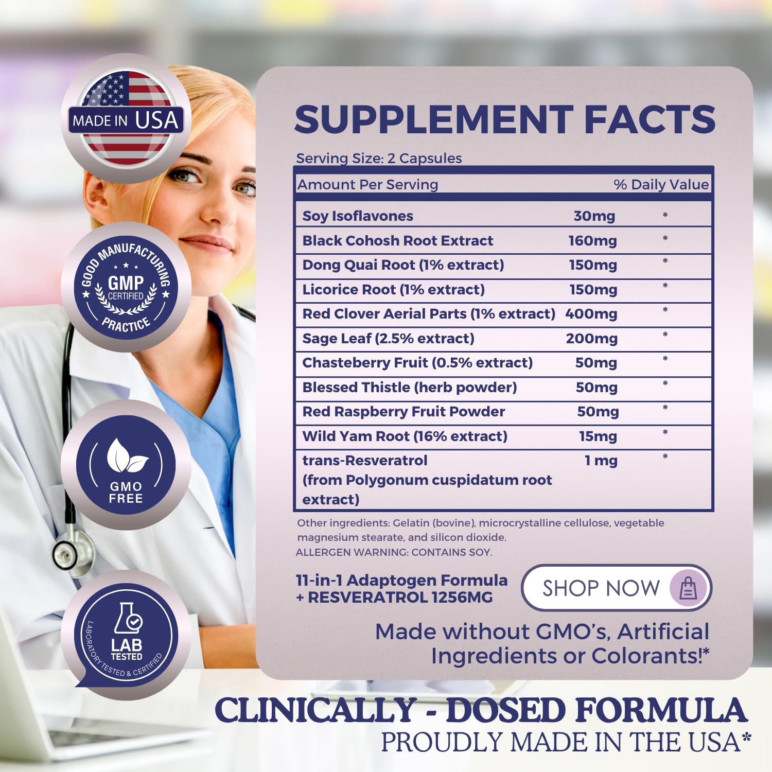 11-in-1 Hormonal Balance, Relief for Menopause Symptoms, Helps Reduce Hot Flashes, Night Sweats, and Mood Swings, Clinically Proven Ingredients, Natural PMS Support, Made in USA, 3rd Party-Tested HERBAL HOT uk supplements