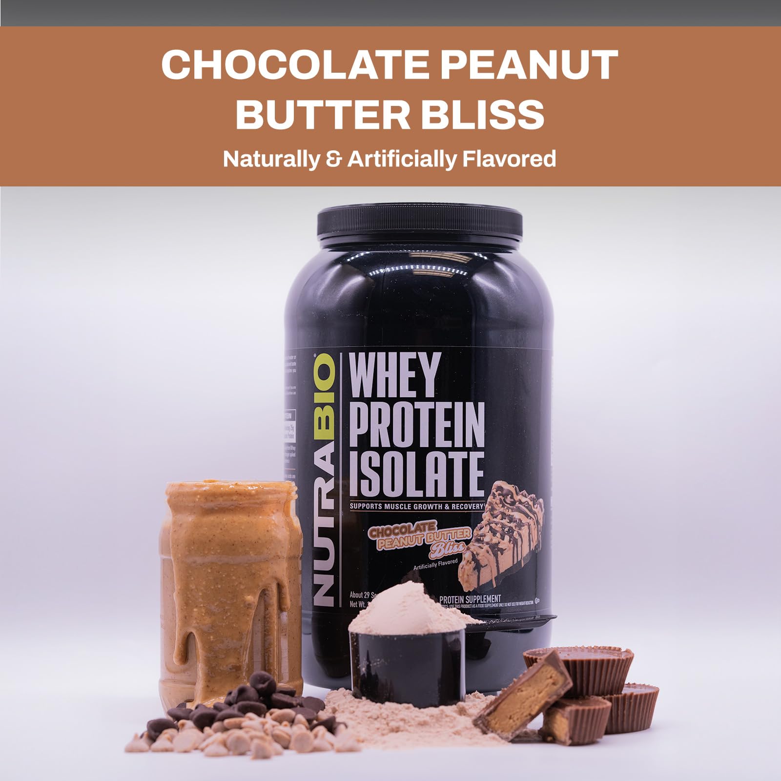 NutraBio Whey Protein Isolate Supplement – 25g of Protein Per Scoop with Complete NutraBio uk supplements