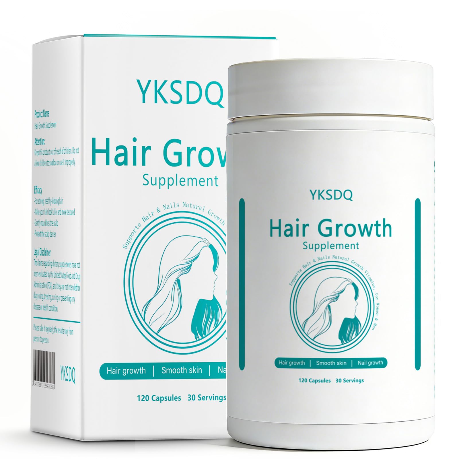 Hair Growth Biotin 10000mcg Supplement with Vitamins A C D E & Calcium - 30-in-1 Formula for Hair & Nails Support, for Women & Men, 30 Servings (1) WOJJ uk supplements