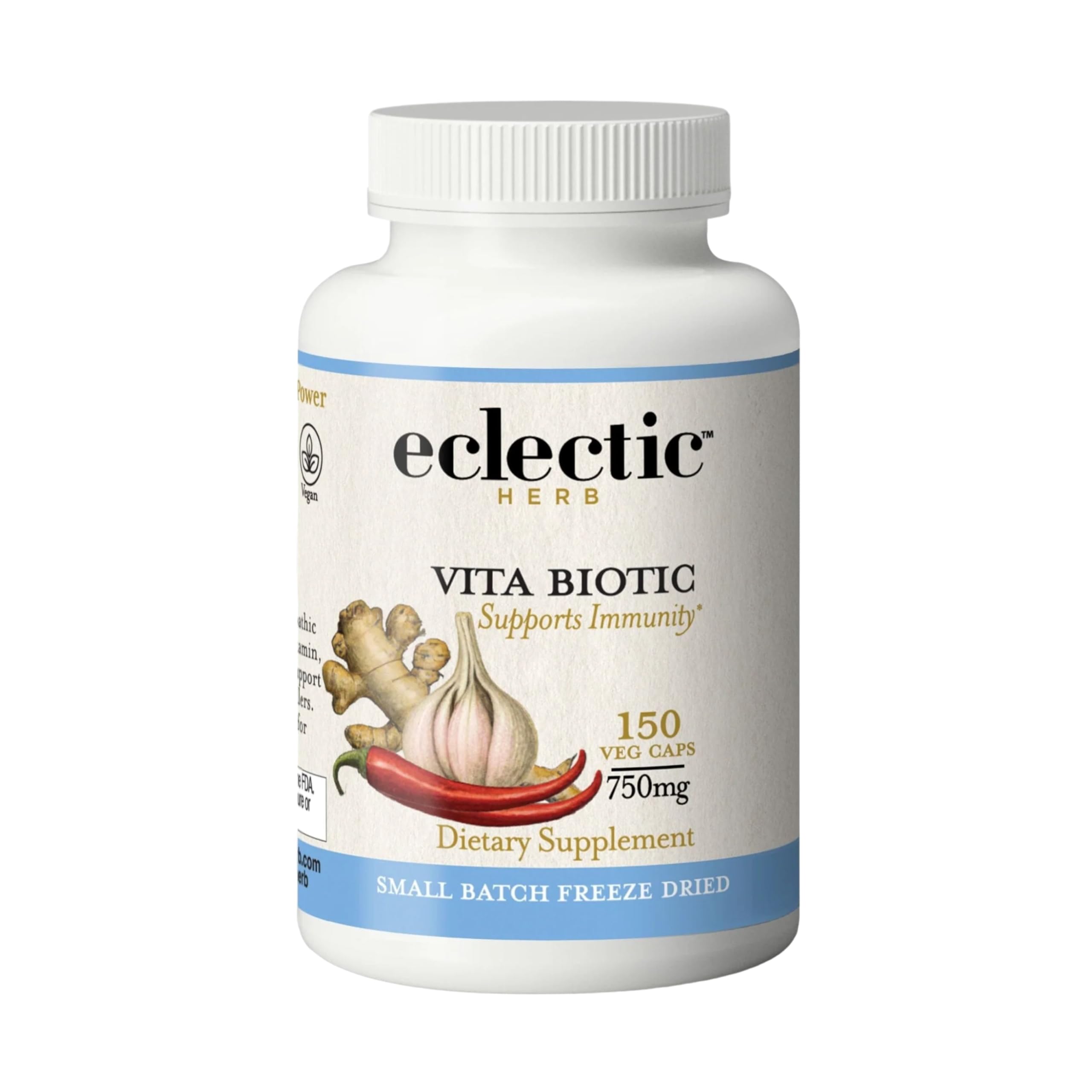 Eclectic Herb - Vitabiotic Capsules | Immune Support | Natural Herbal Multivitamin Supplement | Freeze Dried, Organic, Non-GMO, Vegan, Whole Herb (150 CT | 750 mg) ECLECTIC INSTITUTE uk supplements