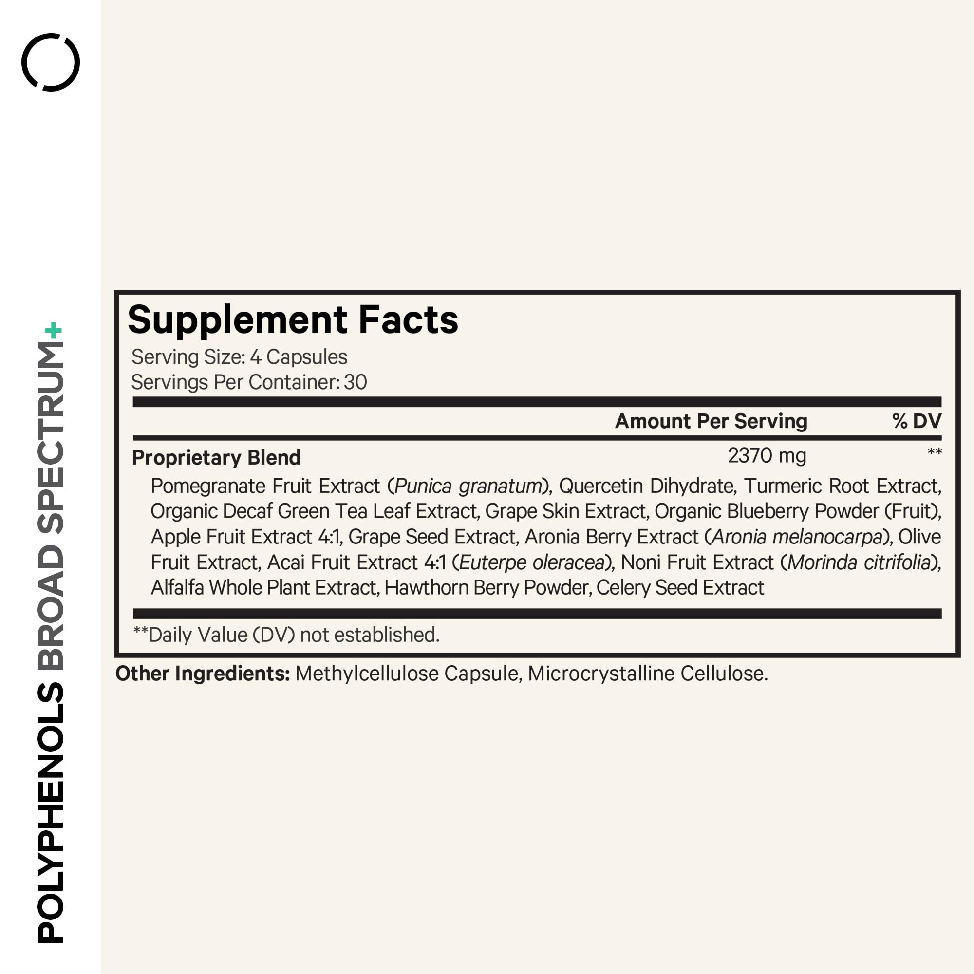 Codeage Polyphenols Broad Spectrum Supplement - Blend of 15 Berries, Fruits, and Botanical Extracts, Decaf Green Tea Leaf, Quercetin, Resveratrol, Pomegranate, Turmeric - Non-GMO - 120 Capsules Codeage uk supplements