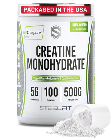 SteelFit Creapure Creatine Monohydrate Powder, Unflavored - German Micronized Creatine Powder for Men & Women - Gym Workout Nutritional Supplements for Muscle Gain SteelFit uk supplements