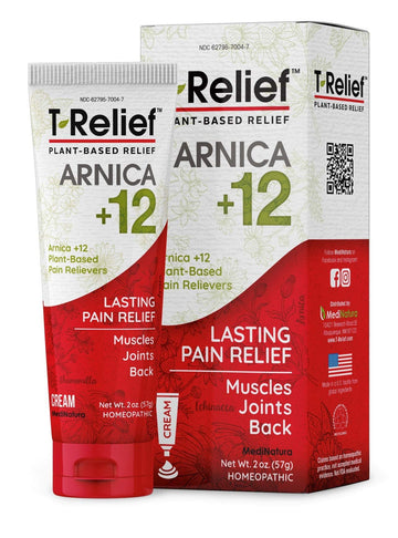 MediNatura T-Relief Extra Strength Discomfort Relief-Naturally-Soothing Cream That Supports Sore Joints-Stiffness & Body Ache Aid-Homeopathic Herbal Rub-Fast-Absorbing & Non-Sticky Lotion - 2 oz MediNatura uk supplements