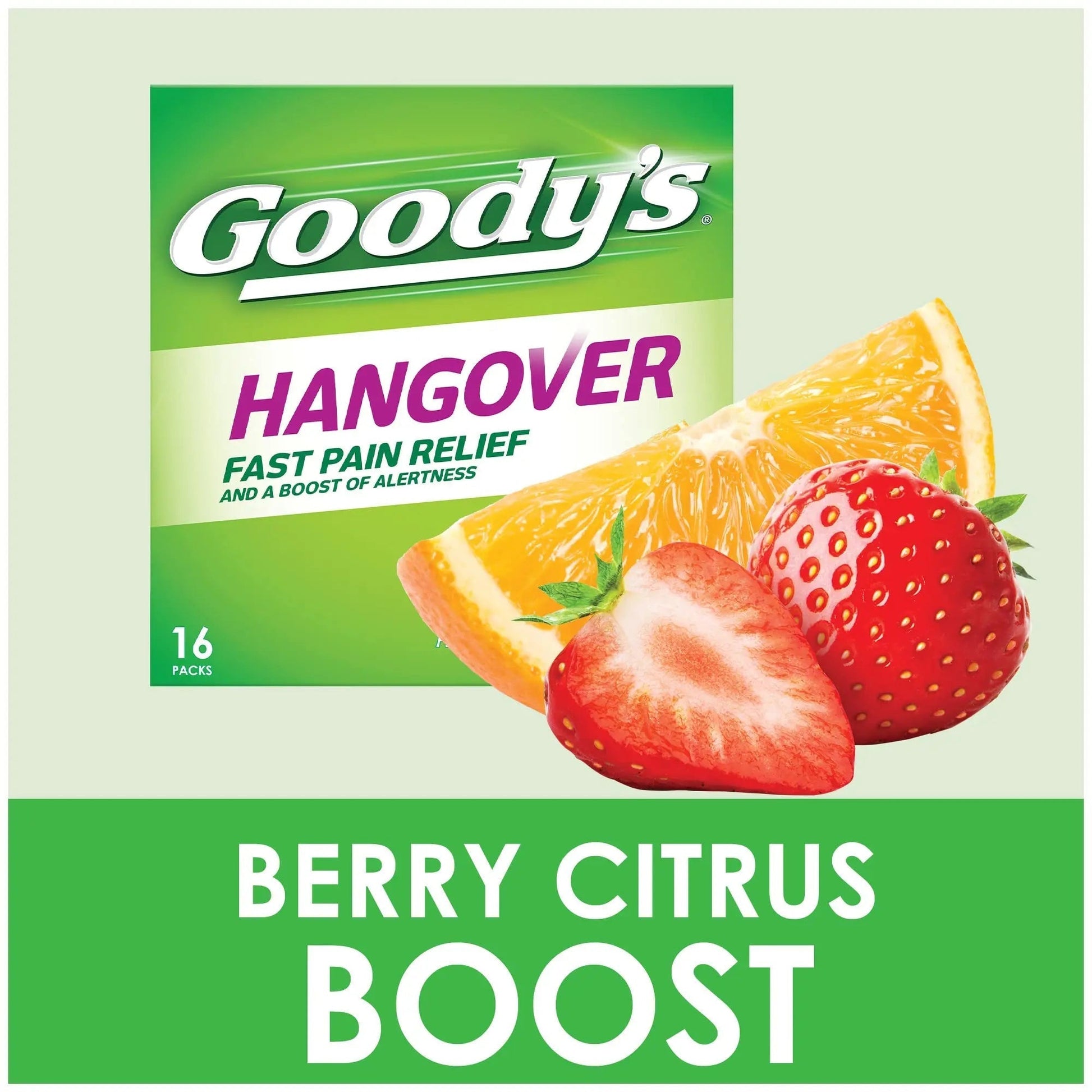 Goody's Hangover Relief Powder, Dual Action Fast Headache Pain Relief with Aspirin and Caffeine, Berry Citrus Flavor, 4 Powder Sticks, 6 Pack Goody's uk supplements