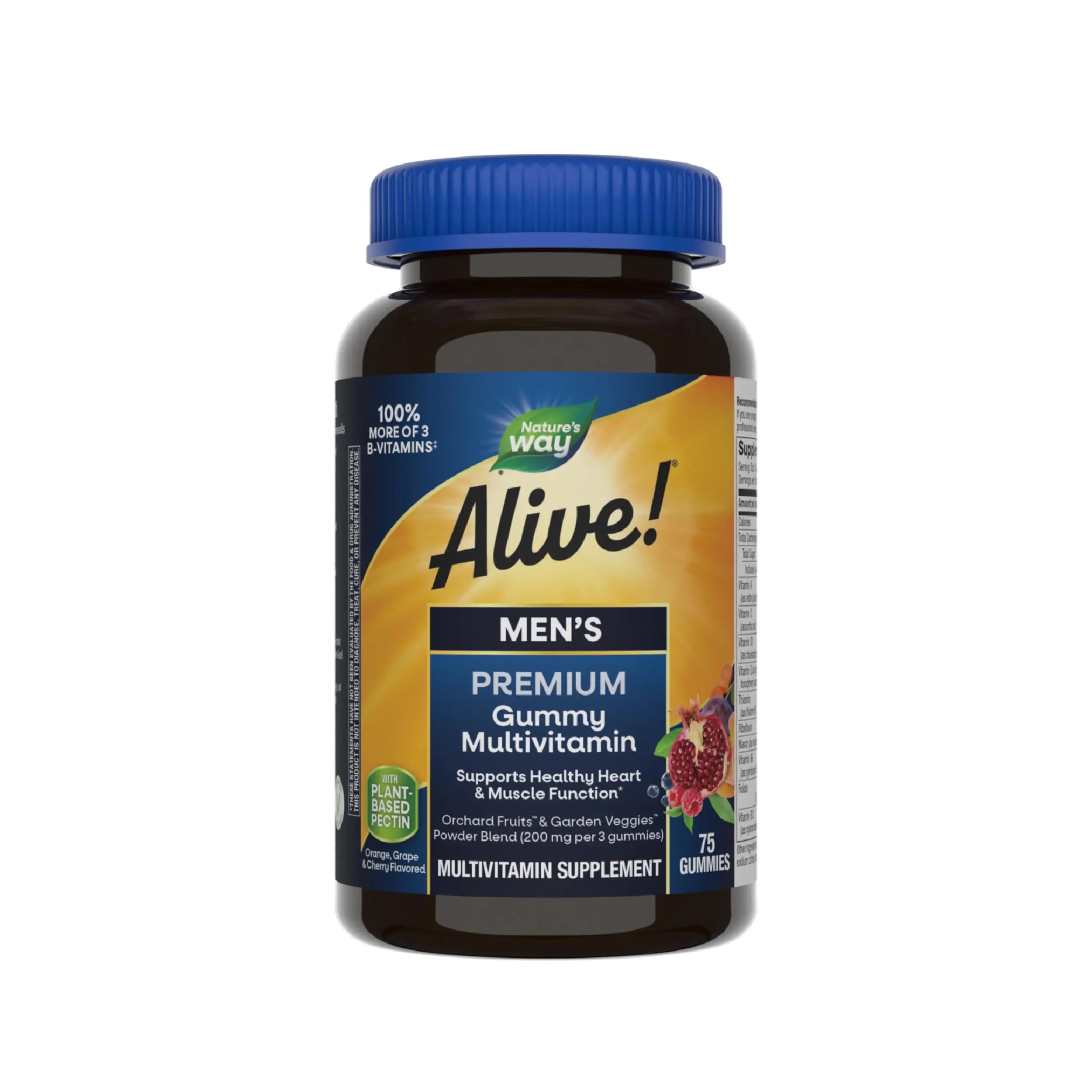 Nature's Way Alive! Men's Premium Gummy Multivitamin, Supports Healthy Heart, Muscle Function*, Full B-Vitamin Complex, Orange, Grape Nature's Way uk supplements