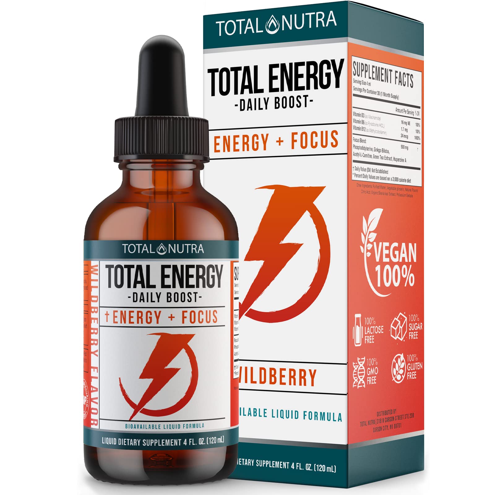 Extra Strength Vitamin B Complex Drops- B Vitamins B12, B6, B3- Vegan and Non GMO Total Nutra uk supplements