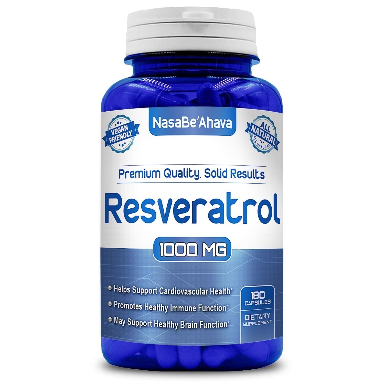 NASA Beahava 100% Pure Resveratrol - 1000mg Per Serving Max Strength (180 Capsules) NasaBeahava uk supplements