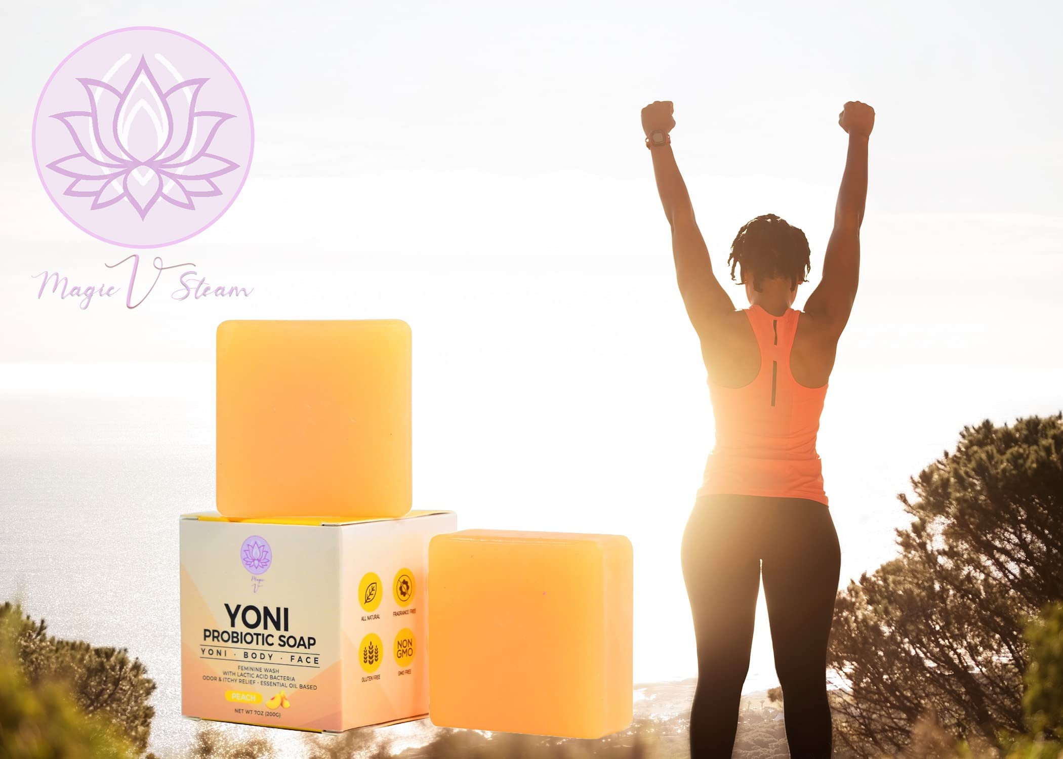 Magic V Steam Probiotic 2 Yoni Soap Bars Feminine Wash and Vaginal Wash Vaginal Odor Eliminator PH Magic V Steam uk supplements
