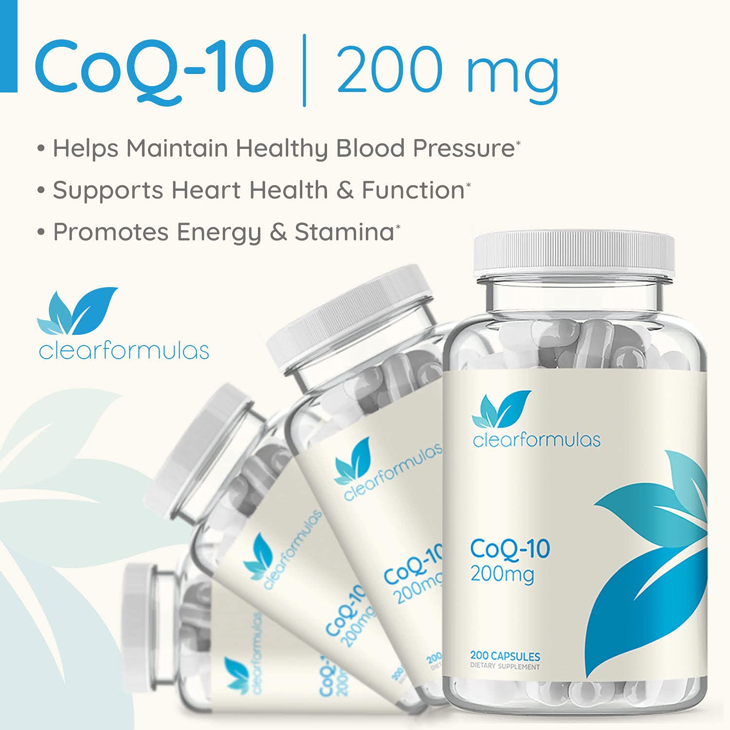 Clear Formulas CoQ10 200mg 200 Capsules Quick Absorption Non-GMO Clear Formulas uk supplements