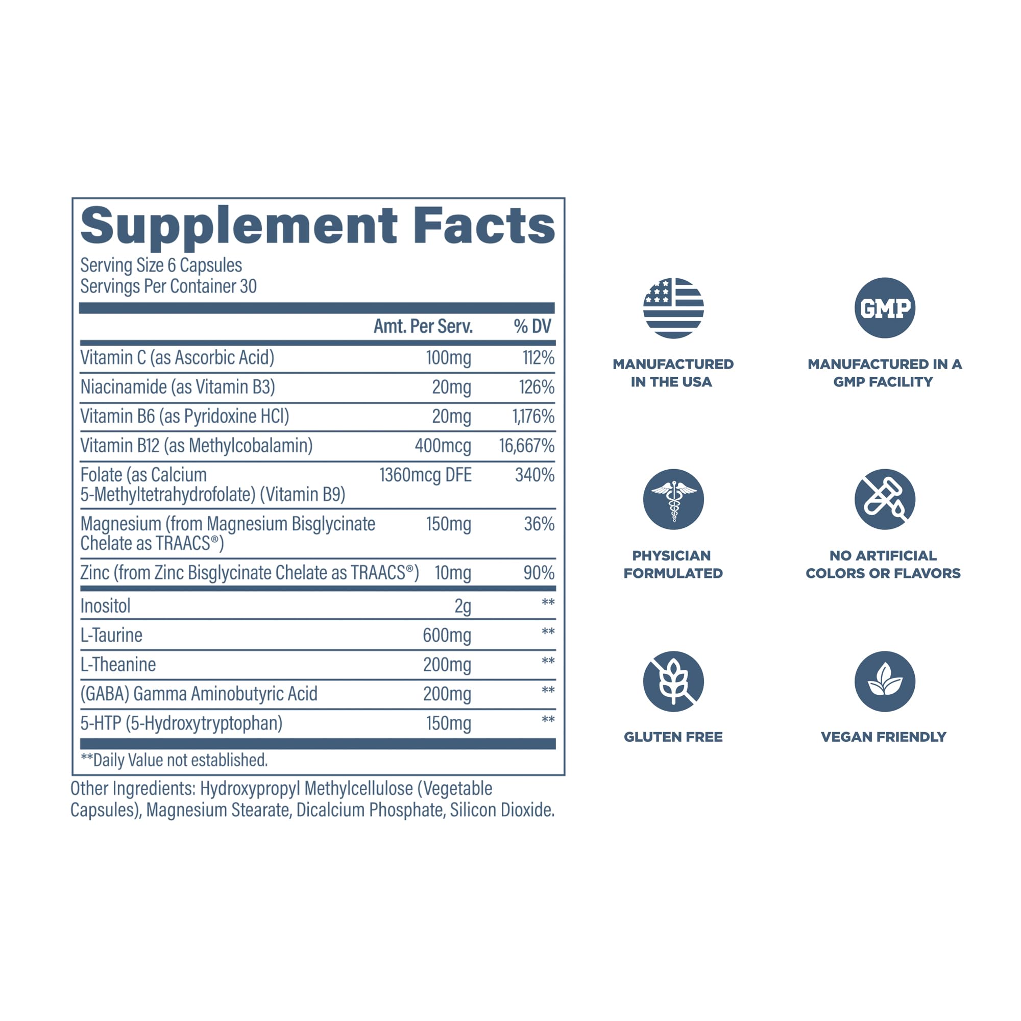 Revive MD Calm, Emotional Well-Being Support Supplement - Stress Management for Men & Women - Mood Enhancement Supplement Promotes Relaxation with L-Theanine, GABA & 5-HTP (180 Capsules, 30 Servings) Revive uk supplements