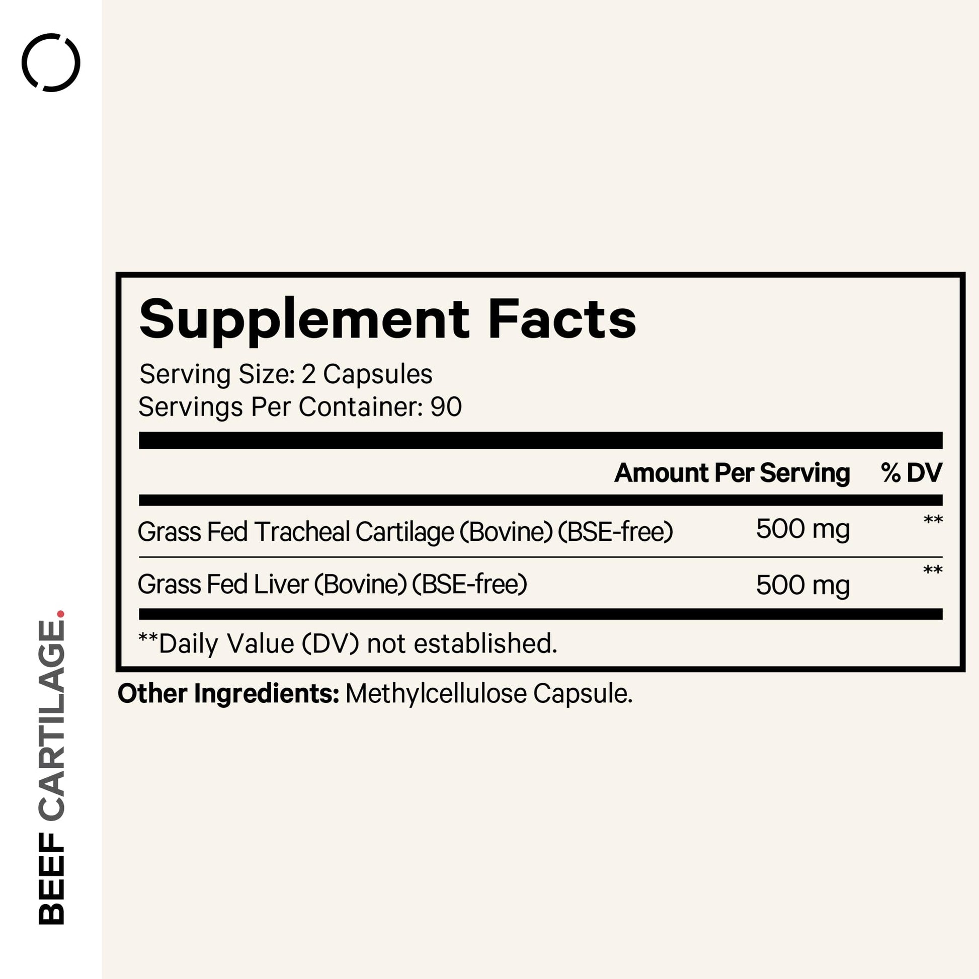 Codeage Grass Fed Beef Cartilage Supplement - Freeze Dried, Non-Defatted, Desiccated Beef Tracheal Bovine Cartilage & Liver Pills – Pasture Raised Argentina Beef Vitamins - Non-GMO -180 Capsules Codeage uk supplements