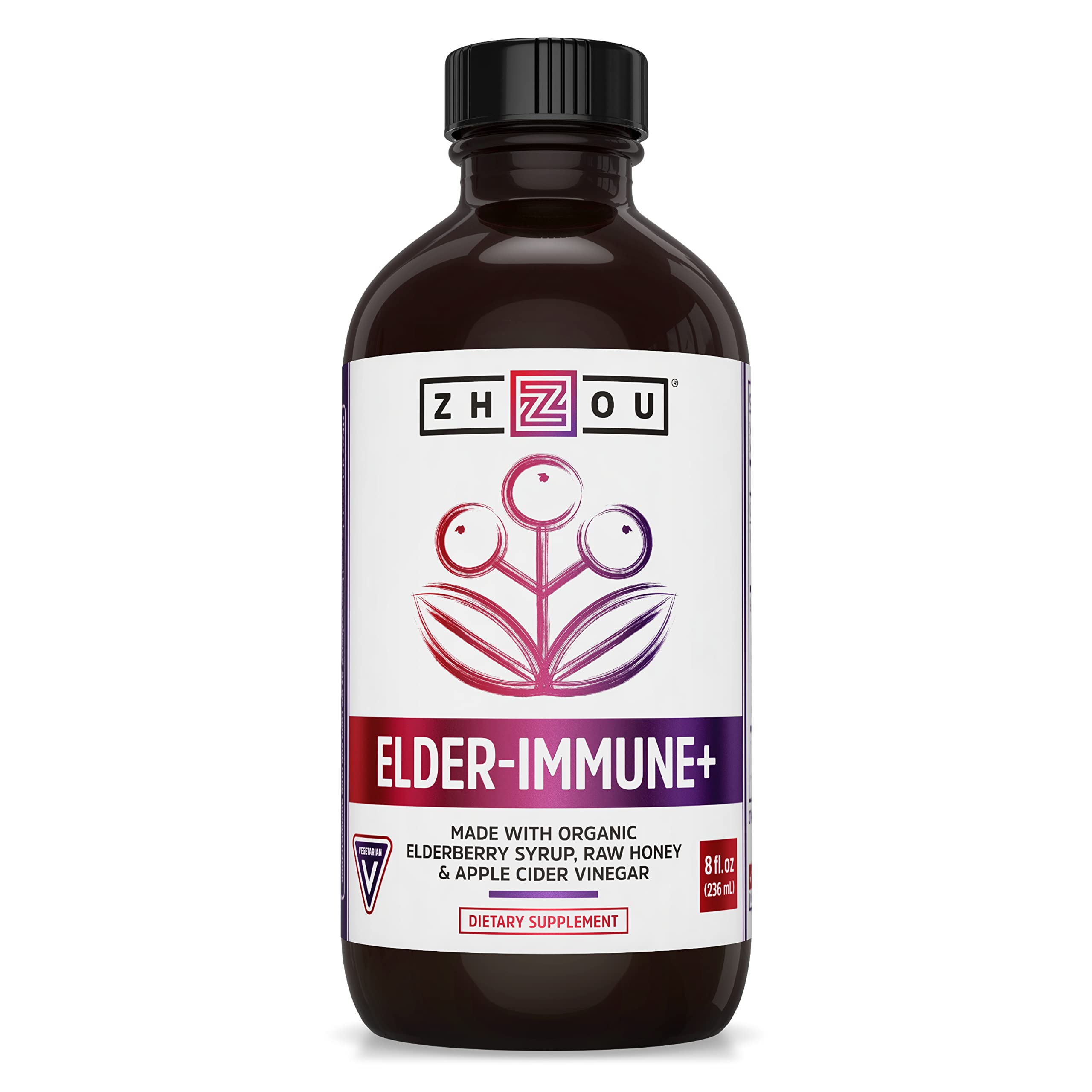 Zhou Nutrition Elderberry Syrup, Immune System Booster with Organic Elderberry Syrup Zhou Nutrition uk supplements