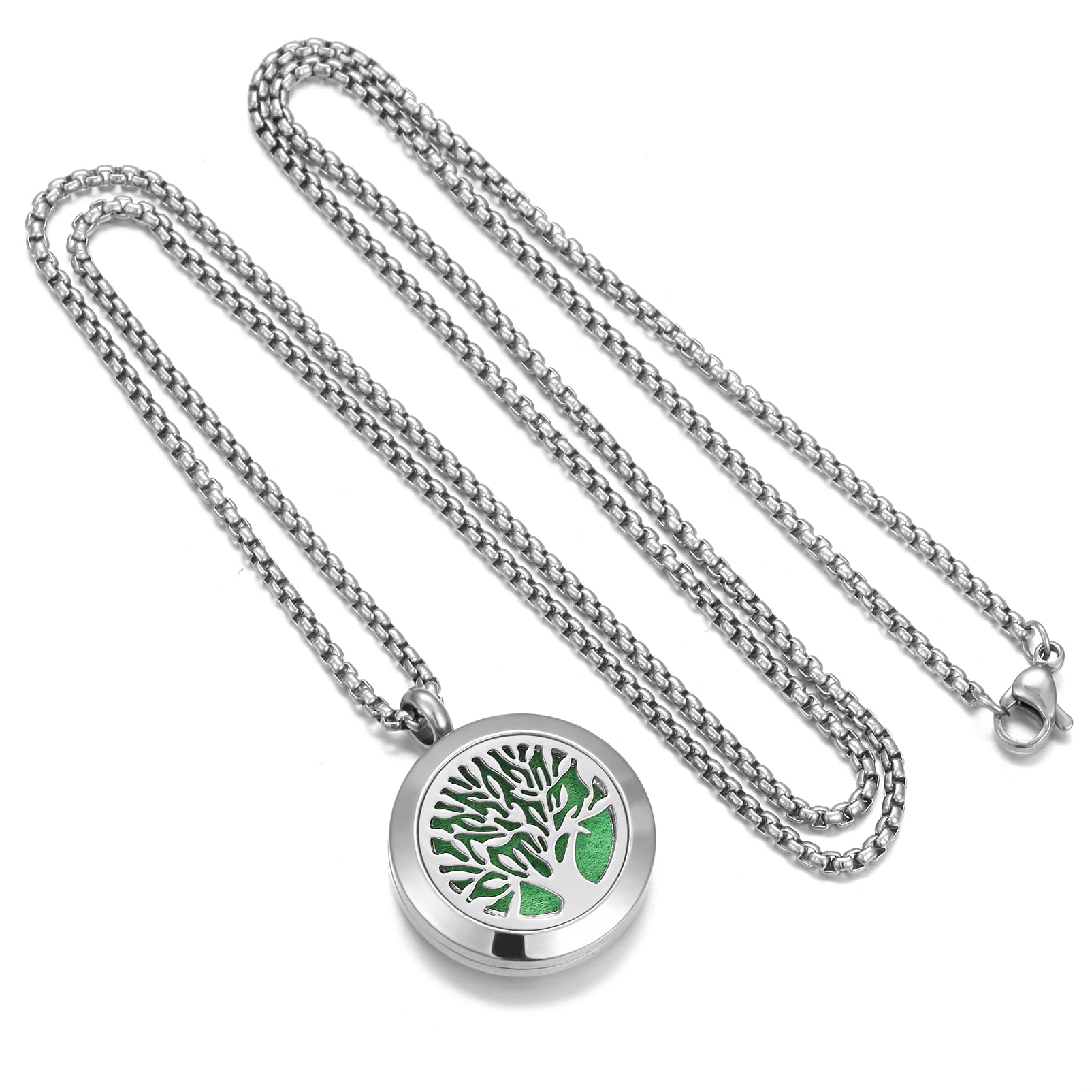 Aromatherapy Essential Oil Diffuser Necklace Tree of Life Cloud Design Stainless Steel Locket JEAN SMILE uk supplements