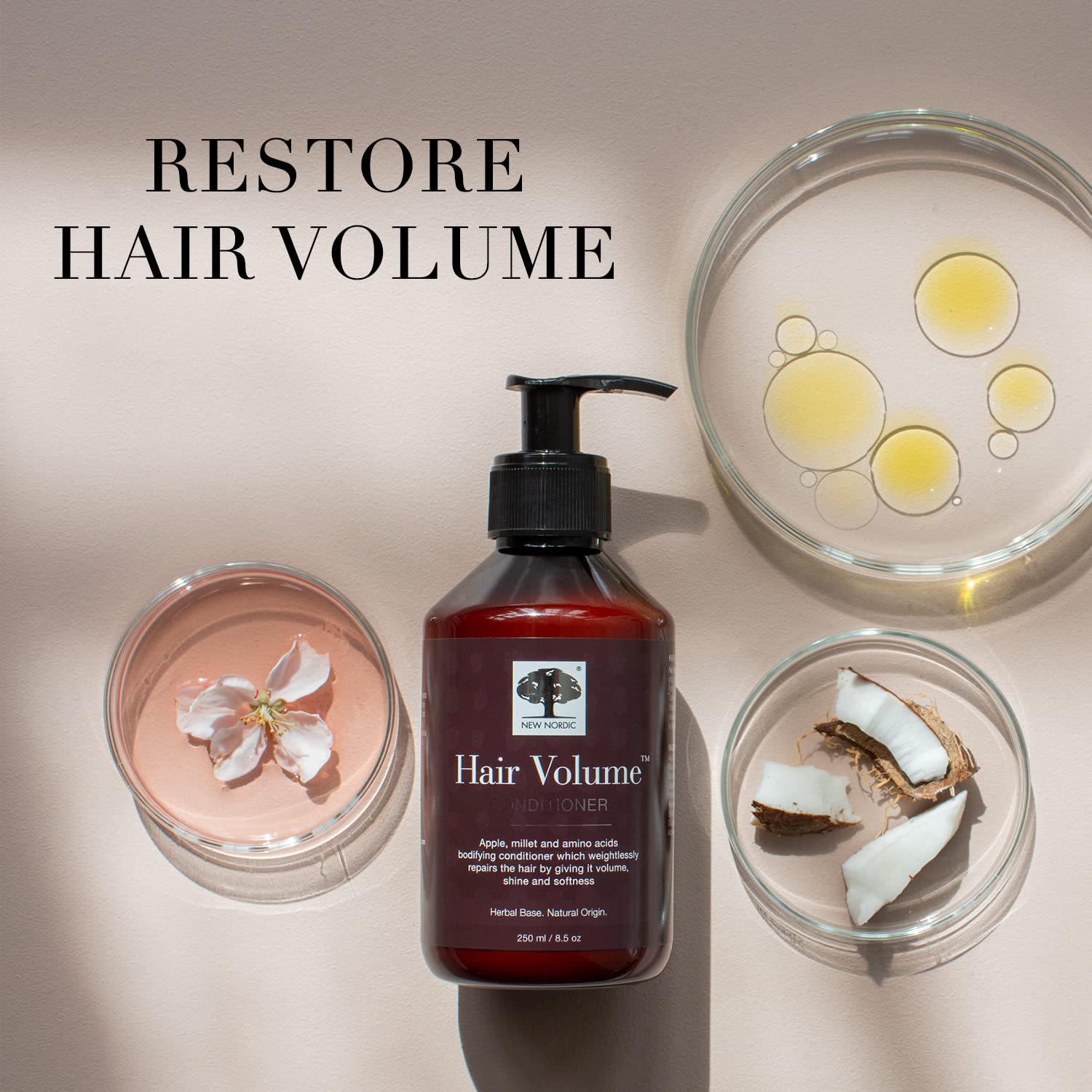 New Nordic Hair Volume Conditioner, Creamy Herbal Recipe to Weightlessly Hydrate, Volumize, Soften & Shine, Vegan, Clean Ingredients, 8.5 Fl Oz NEW NORDIC uk supplements