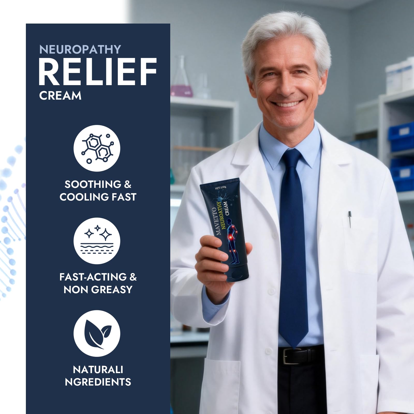 Bare Basics MAVETTO Neuropathy Relief Cream, Neurosoothe Formula Nerve Cream, Contains Capsaicin, Arnica, Menthol, MSM and Glucosamine, Improve Joint Discomfort, Increase Mobility (2pcs) Bare Basics uk supplements