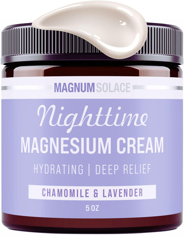 Magnum Solace Magnesium Lotion – Nighttime Magnesium Cream – Apply to Legs, Arms or Chest - Topical Magnesium Chloride – USA Made and Safe for Kids (Chamomile Lavender) Magnum Solace uk supplements