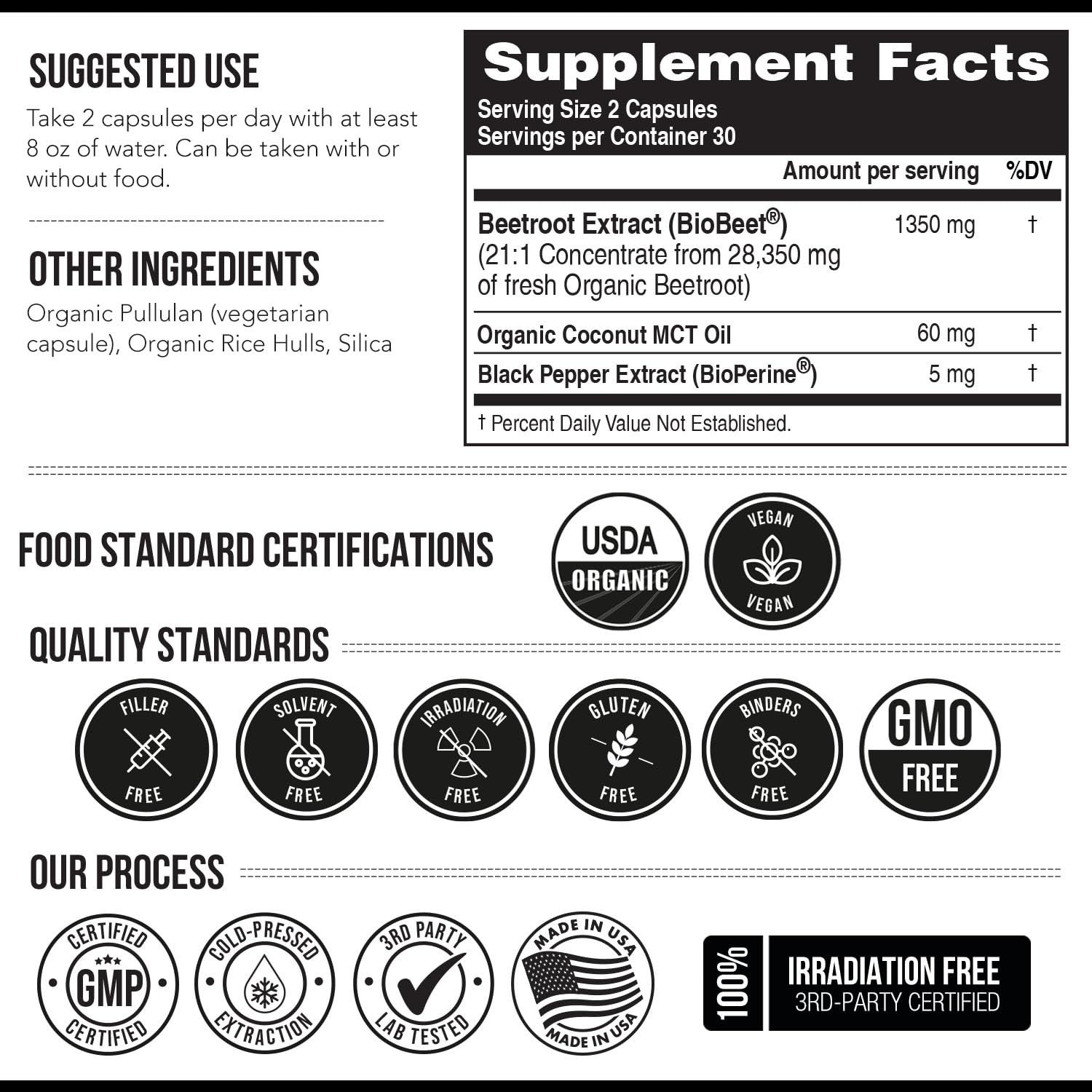 BioBeet Max Strength Beet Root Capsules - 21:1 Concentrate, Each Serving Derived from 28,350 mg Triquetra Health uk supplements