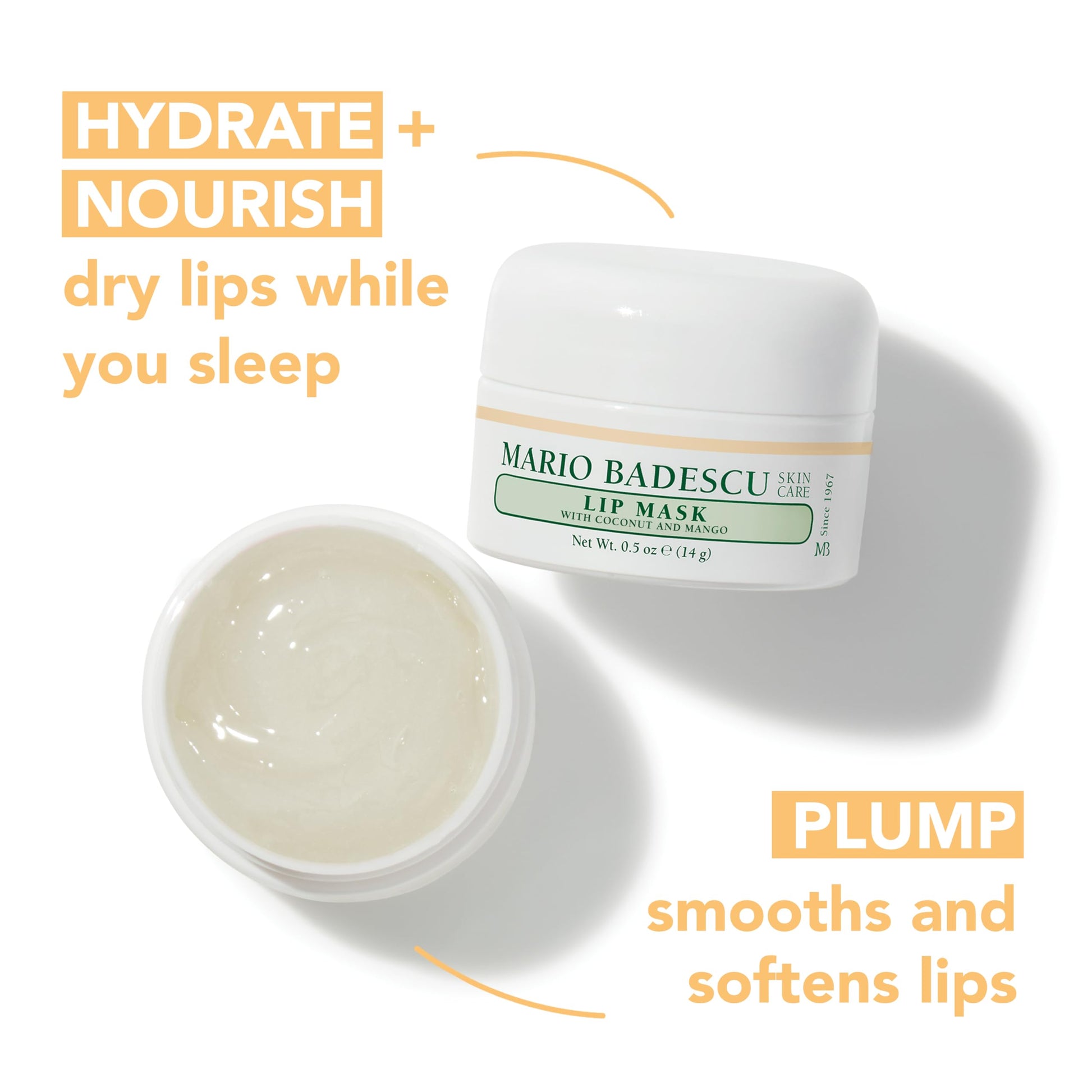Mario Badescu Lip Mask with Coconut and Mango for All Skin Types, Overnight Lip Treatment Enriched With Skin Softening Coconut Oil, Sunflower Seed Oil and Hydrating Shea Butter, 0.5 Ounces Mario Badescu uk supplements