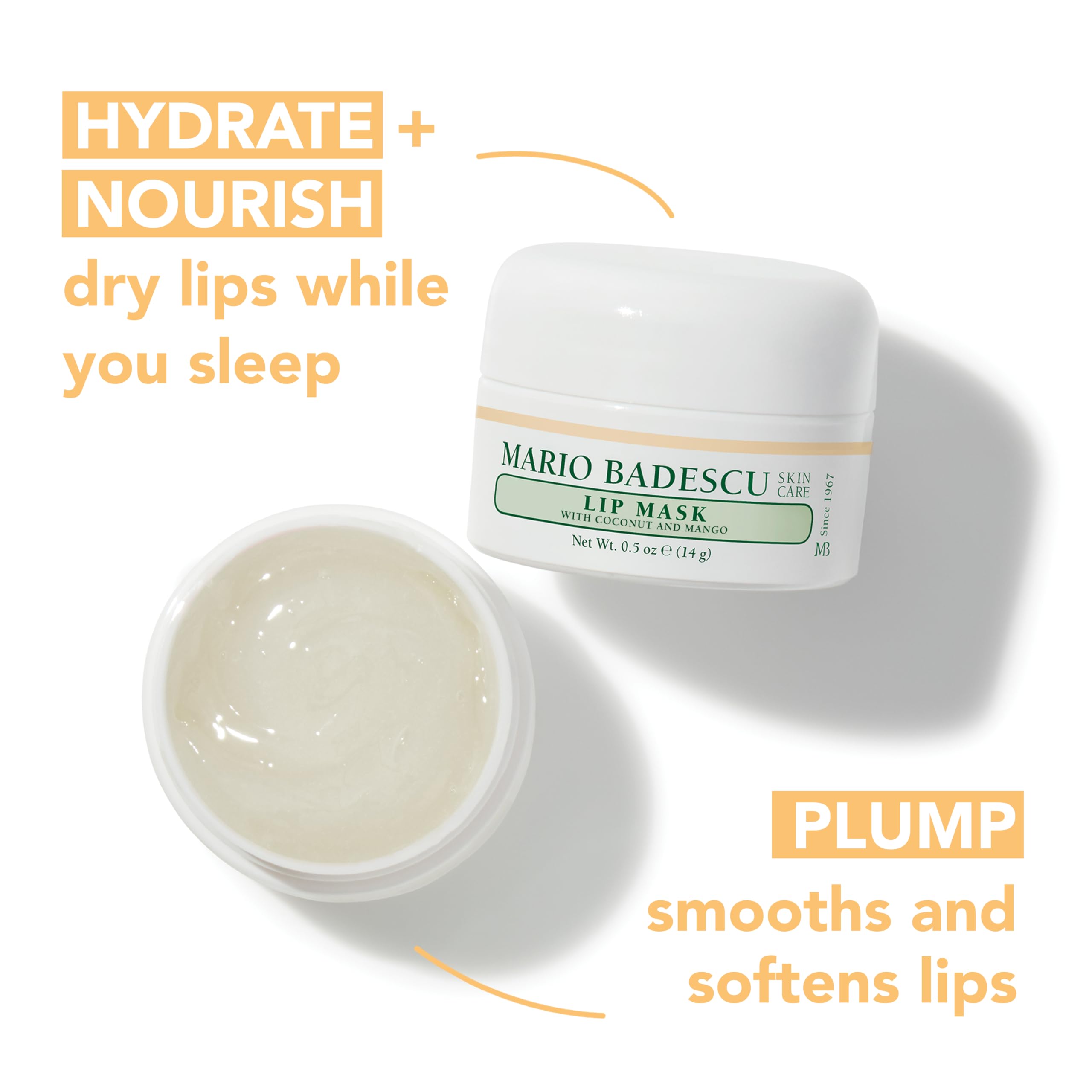 Mario Badescu Lip Mask with Coconut and Mango for All Skin Types, Overnight Lip Treatment Enriched With Skin Softening Coconut Oil, Sunflower Seed Oil and Hydrating Shea Butter, 0.5 Ounces Mario Badescu uk supplements