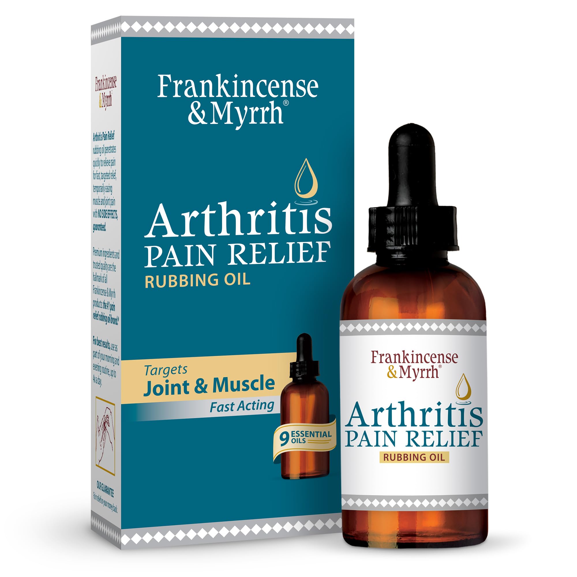 Frankincense & Myrrh Arthritis Pain Relief Rubbing Oil – Arthritis Pain Reliever with Frankincense Essential Oil for Sciatica, Lower Back, Neck, Hands, Knees, Joints and Shoulders, 2 fl.oz. - 1 Pack FRANKINCENSE & MYRRH uk supplements