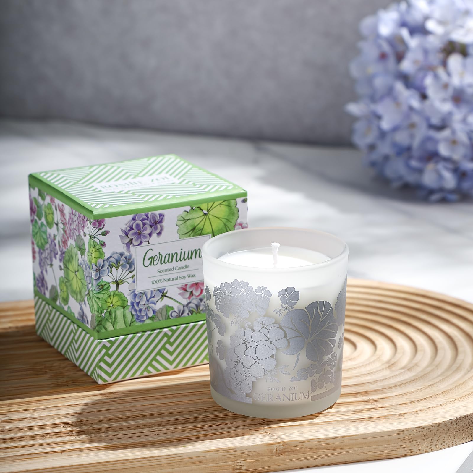 ROMIIE ZOI Scented Candle - Geranium - 6oz Aromatherapy Soy Wax Jar Candle for Home, Gifts for Women ROMIIE ZOI uk supplements
