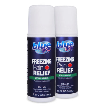 Blue Goo Pain Relieving Menthol Roll On - Fast-Acting Muscle & Joint Pain Relief - 2 x 2.5 oz Blue Goo uk supplements