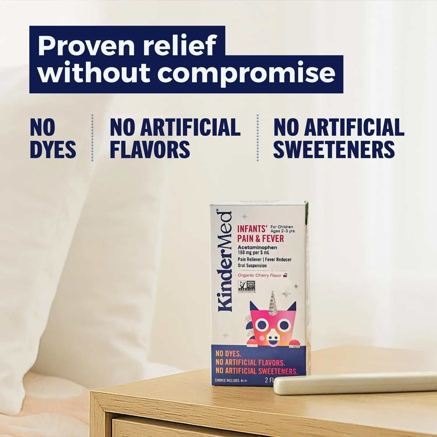KinderMed Infants' Pain & Fever Medicine, No Dyes, No Artificial Flavors, No Artificial Sweeteners, Vegan, Non-GMO, Gluten Free, Organic Cherry Flavor, Two Pack, 2 x 2 fl. oz KinderMed uk supplements