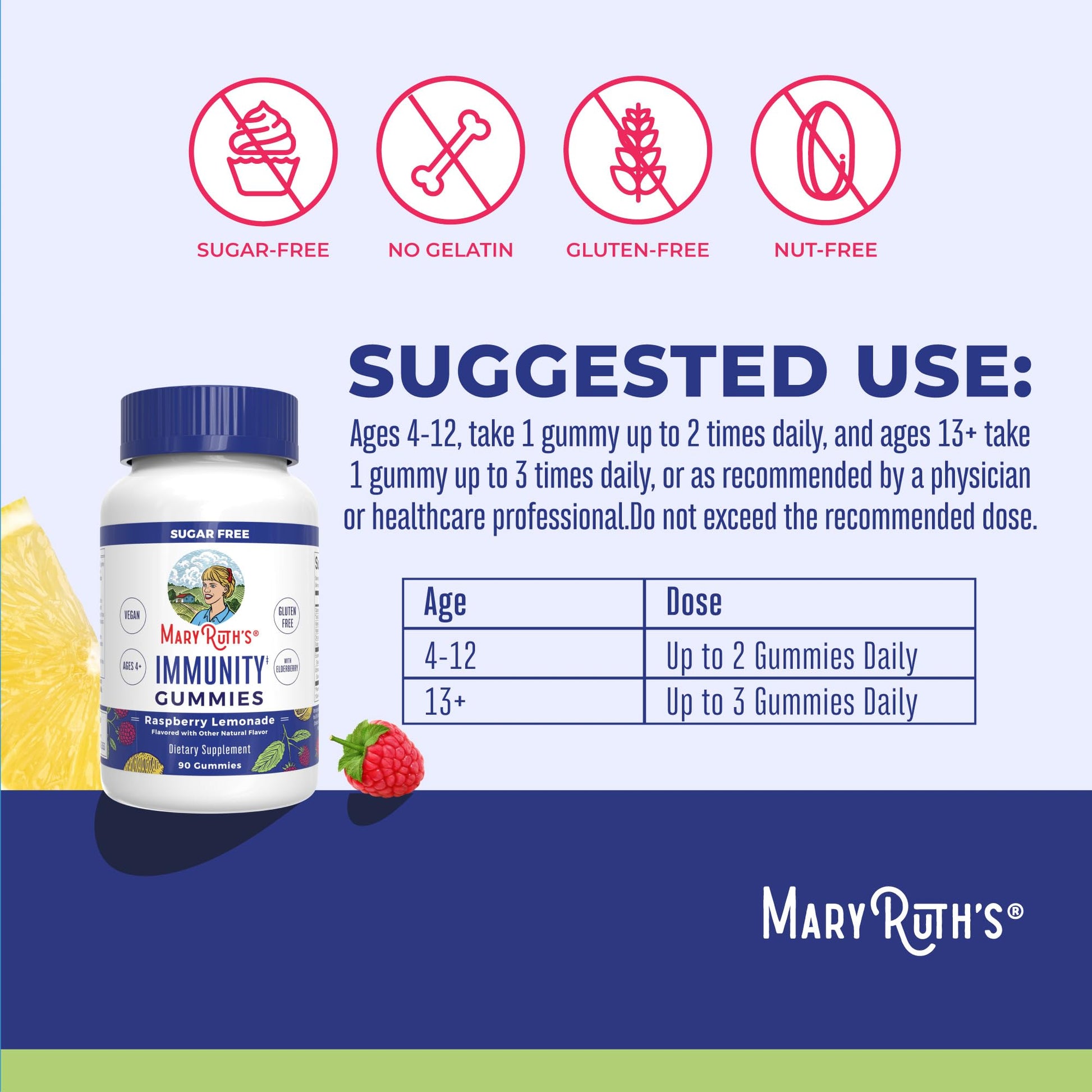 MaryRuth Organics Sugar Free Immunity Gummies | Powerful Blend | Elderberry Vitamin C & Zinc | Vitamin D3 & Echinacea | Immune Support Supplement | Gummies for Kids & Adults | Vegan | Non GMO | 90ct MARYRUTH'S uk supplements