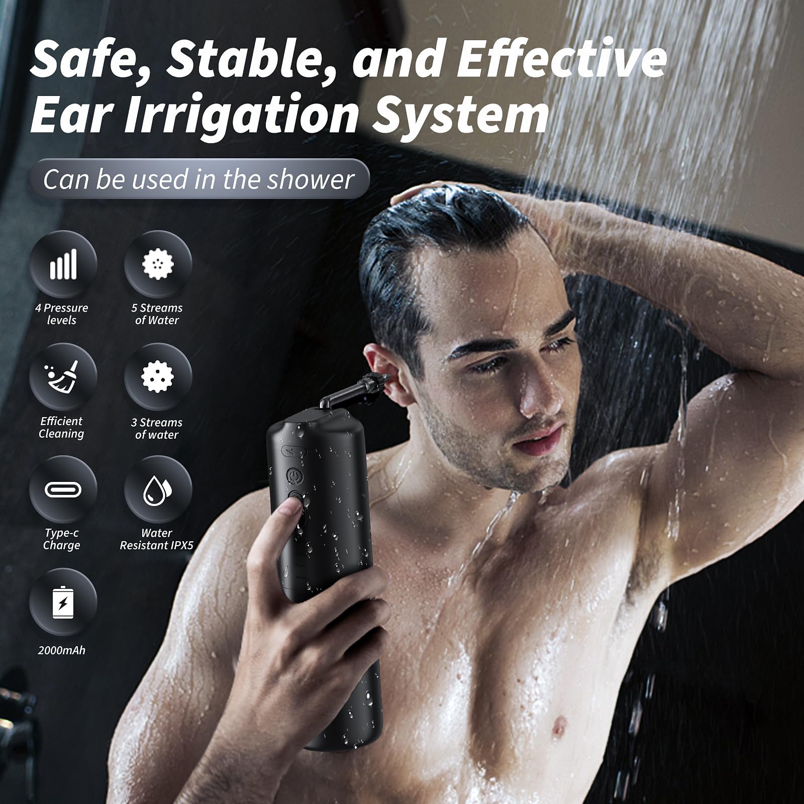 Ear Wax Removal - Electric Ear Irrigation Flushing System - Water Powered Ear Lebbtl uk supplements