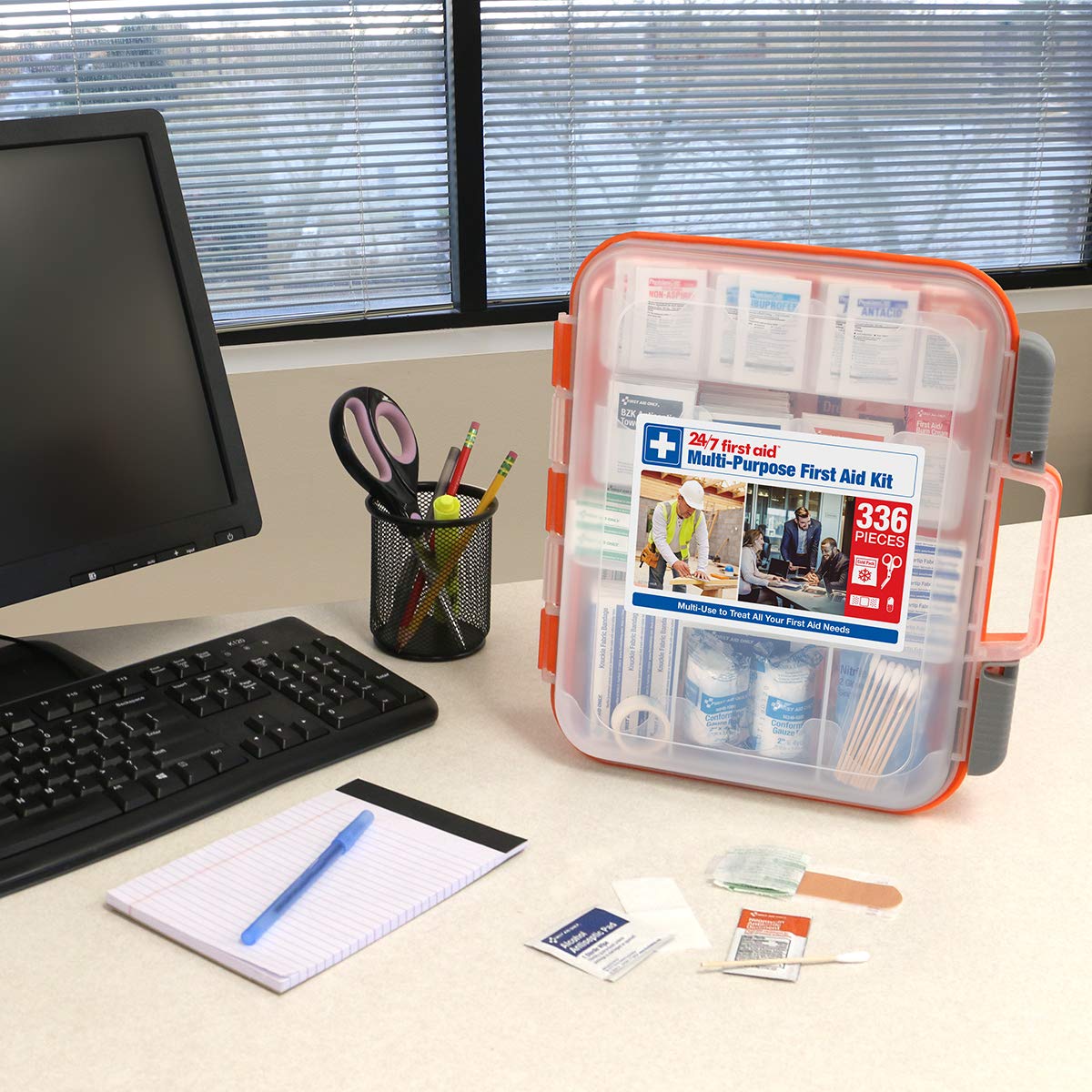336 Piece First Aid Kit, Plastic Case 24/7 First Aid uk supplements