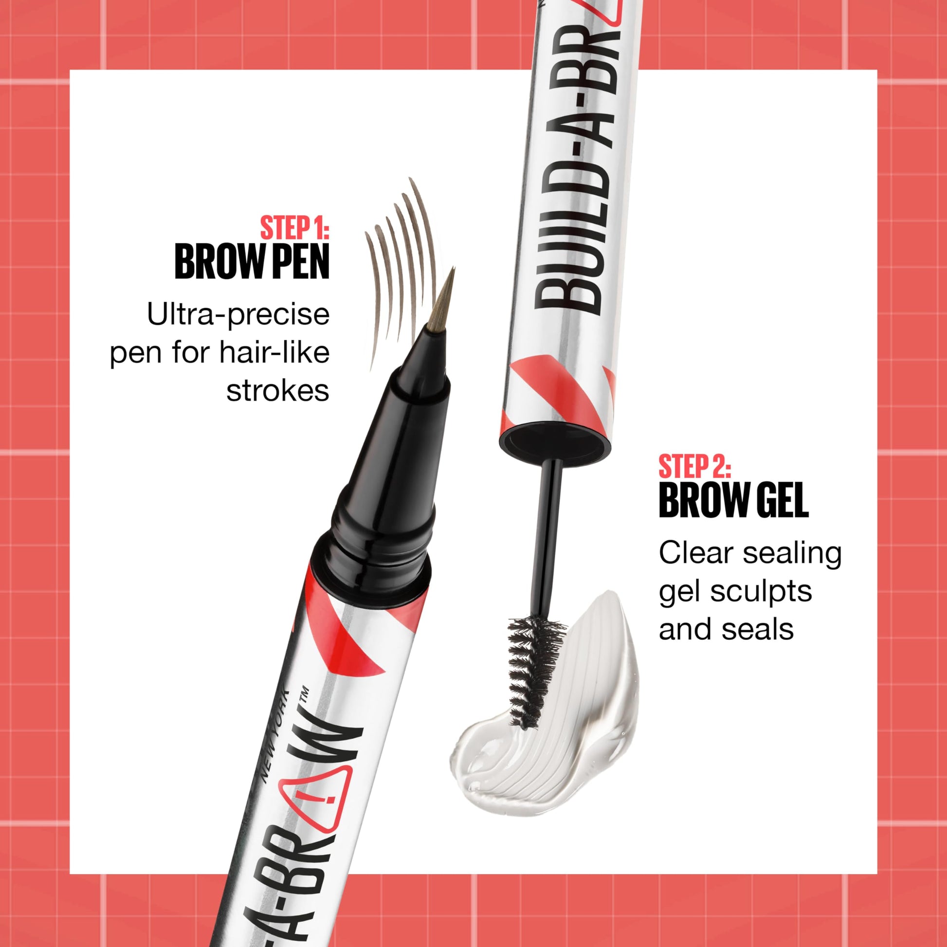 Maybelline Build-A-Brow 2-in-1 Brow Pen and Sealing Eyebrow Gel, Eyebrow Makeup for Real-Looking, Fuller Brows, Black Brown, 1 Count MAYBELLINE uk supplements