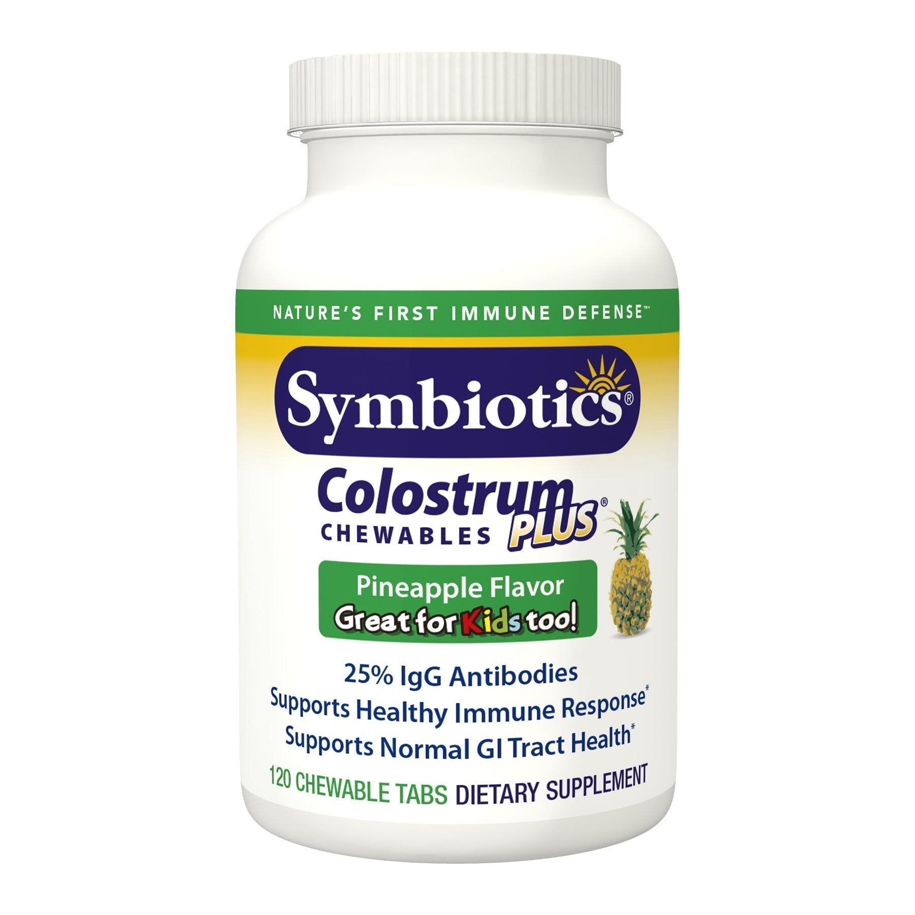 Symbiotics Immunity Support Colostrum Plus Chewables (Pineapple) Symbiotics uk supplements