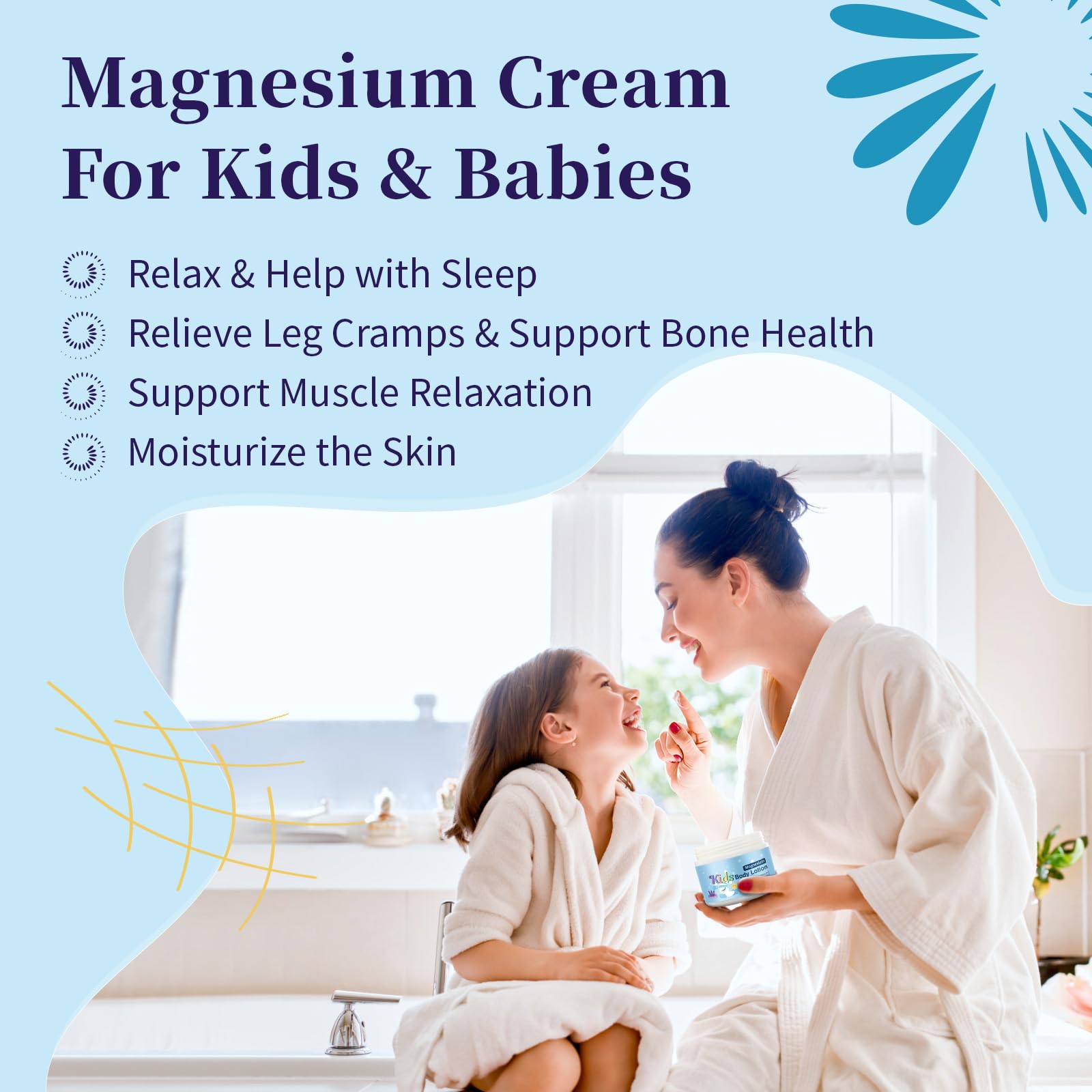 RodPere Magnesium Lotion for Kids & Babies, Bedtime Magnesium Cream for Sleep, Leg Cramps, Lavender Calming Magnesium Oil Lotion for Bone & Muscle Relaxation, Apply to Feet, Legs, Body, 4 OZ. RodPere uk supplements