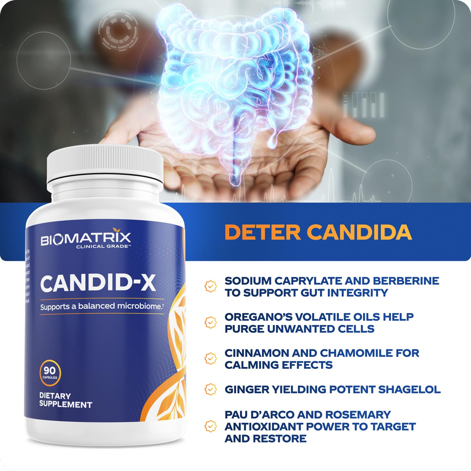 BioMatrix Candid-X Gut Cleanse with Berberine, Oregano, Sodium Caprylate, Chamomile, Ginger BioMatrix uk supplements