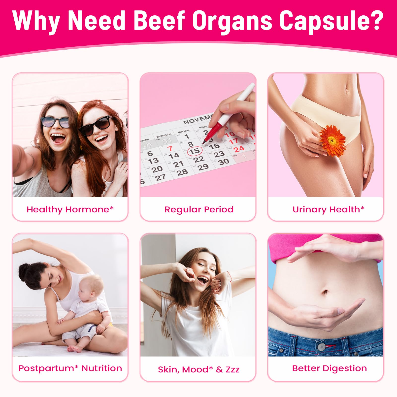 12-In-1 Beef Organ Supplement for Women - Beef Liver, Uterus, Kidney, Heart, Pancreas, 5 Vitamins & 2 Herbs, Hormone Balance, Menstruation, Energy, Immune - 100% Grass Fed, Pasture Raise - 120 Caps Nassiouy uk supplements
