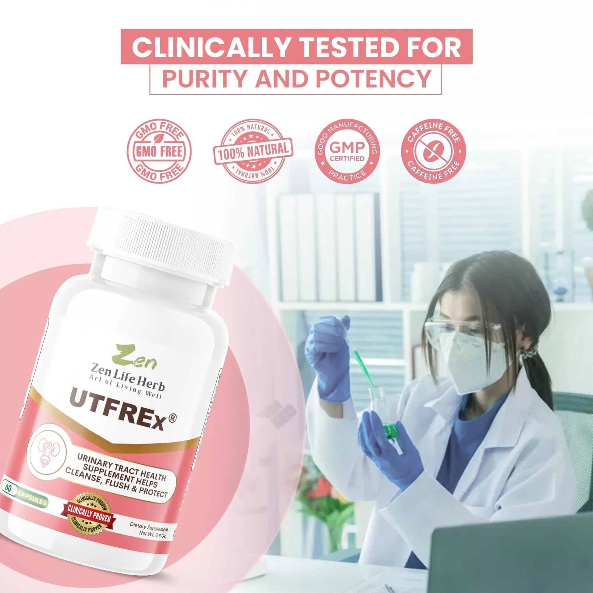 ZEN LIFE HERB UTFREx – Fast Acting - Promotes Urinary Tract Health Supports Healthy Immune and Urinary System, No Vitamins, Minerals, Prebiotics, Sugar, Plant-Based Supplement (60 Capsules) ZEN LIFE HERB uk supplements