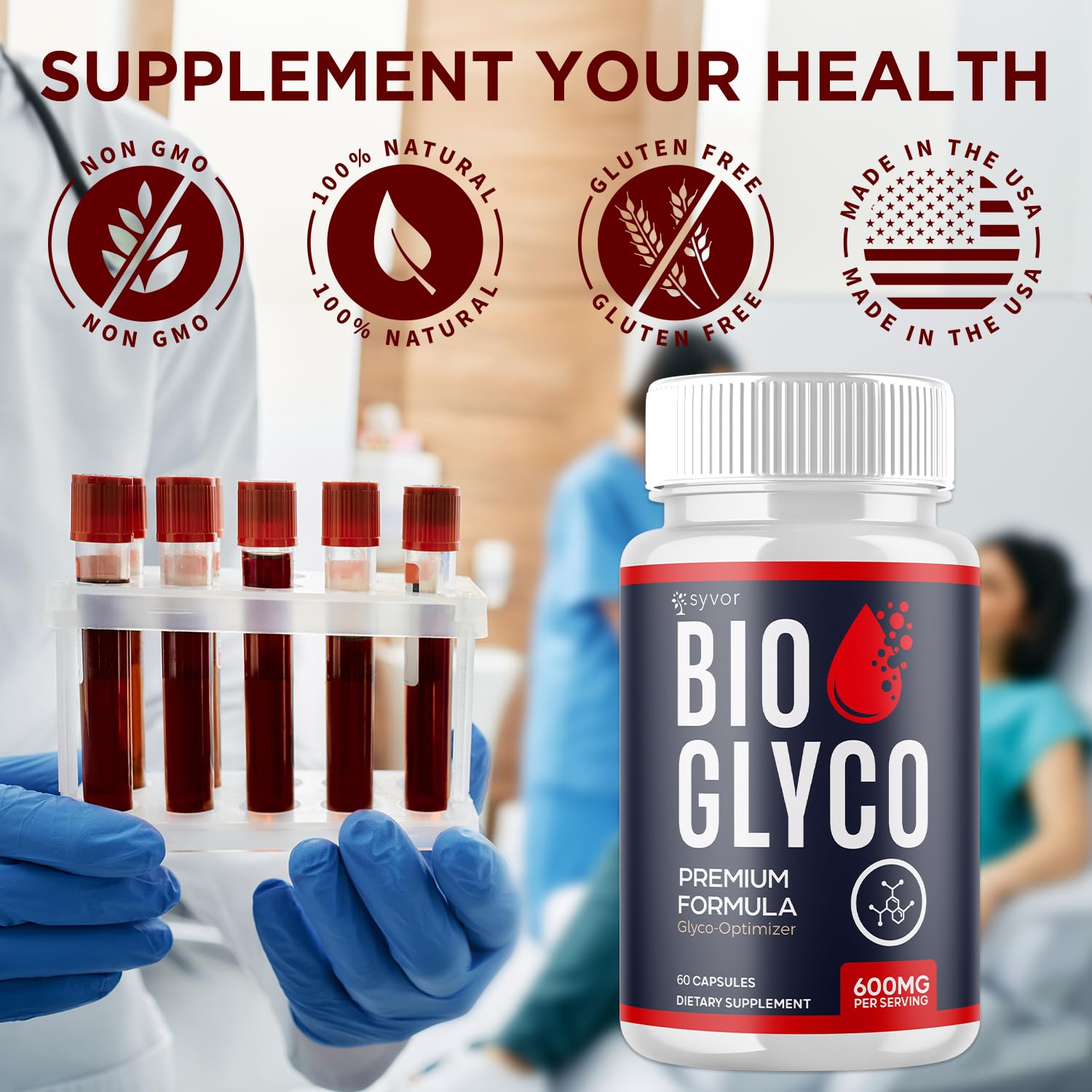 (2 Pack) Bio Glyco Capsules, Official BioGlyco Blood Health Support Pills with All Natural Ingredients, Advanced Blood Optimizer with Maximum Strength Premium Vitamins for Women & Men (120 Capsules) Syvor uk supplements
