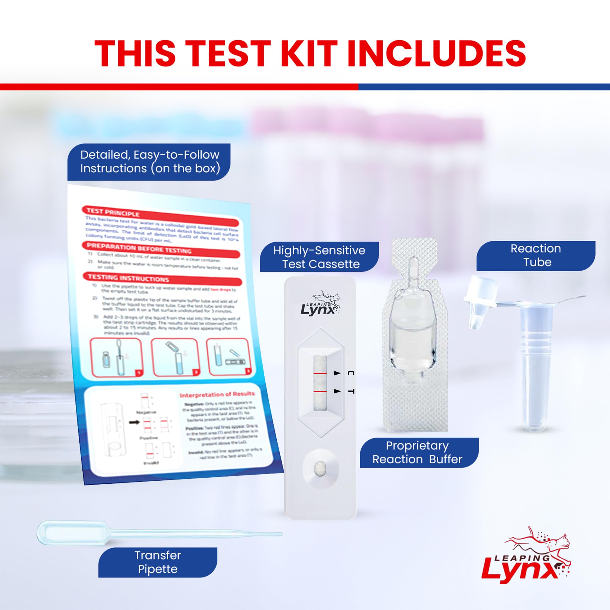 Bacteria Water Test Kit – Coliform, E. coli & Salmonella Detection for Well & Tap Water | Rapid Home Drinking Water Screening Kit with Lab-Quality Results | Leaping Lynx Leaping Lynx uk supplements