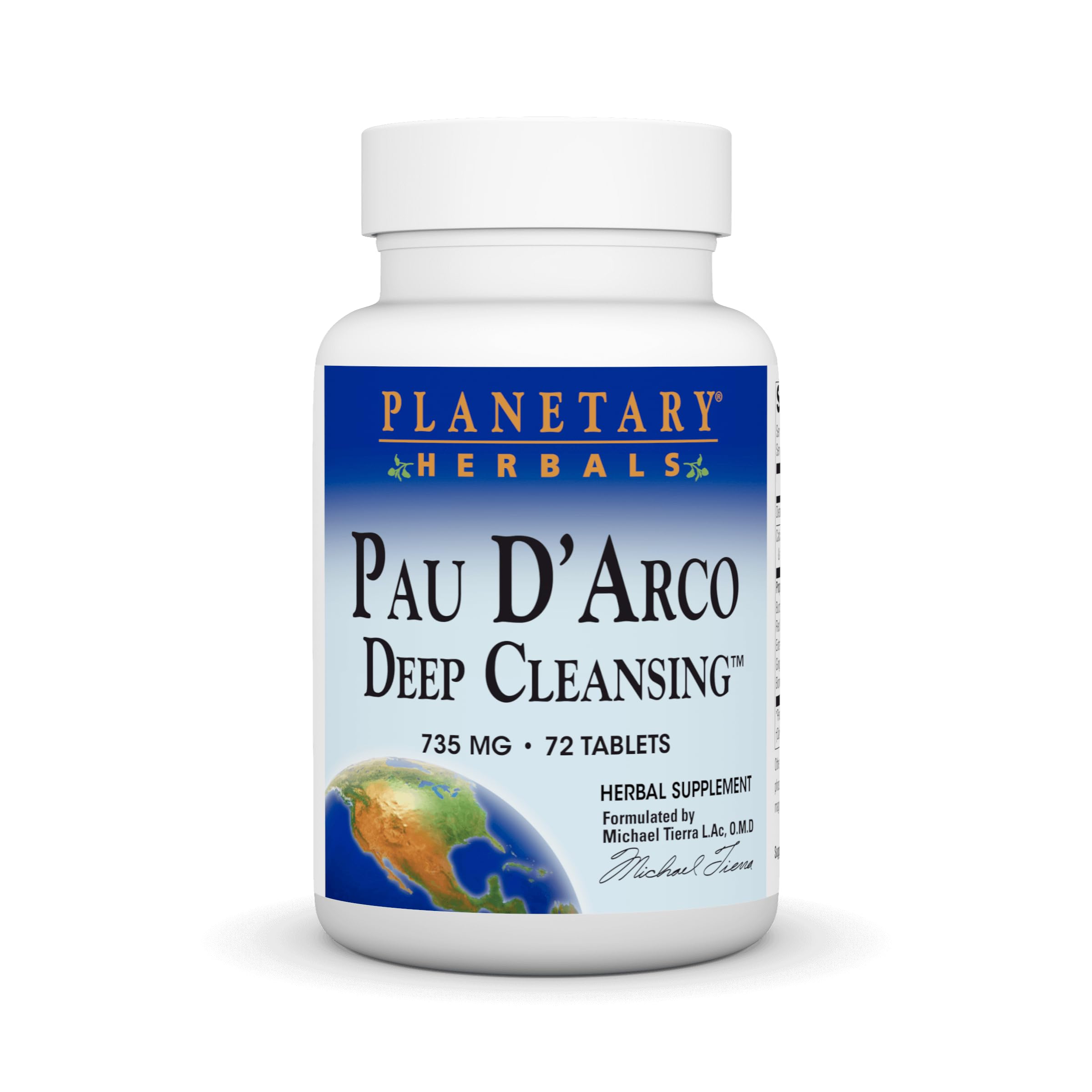 Planetary Herbals PAU D'Arco Deep Cleansing, Herbal Supplement, 735 mg - 72 Tablets Planetary Herbals uk supplements