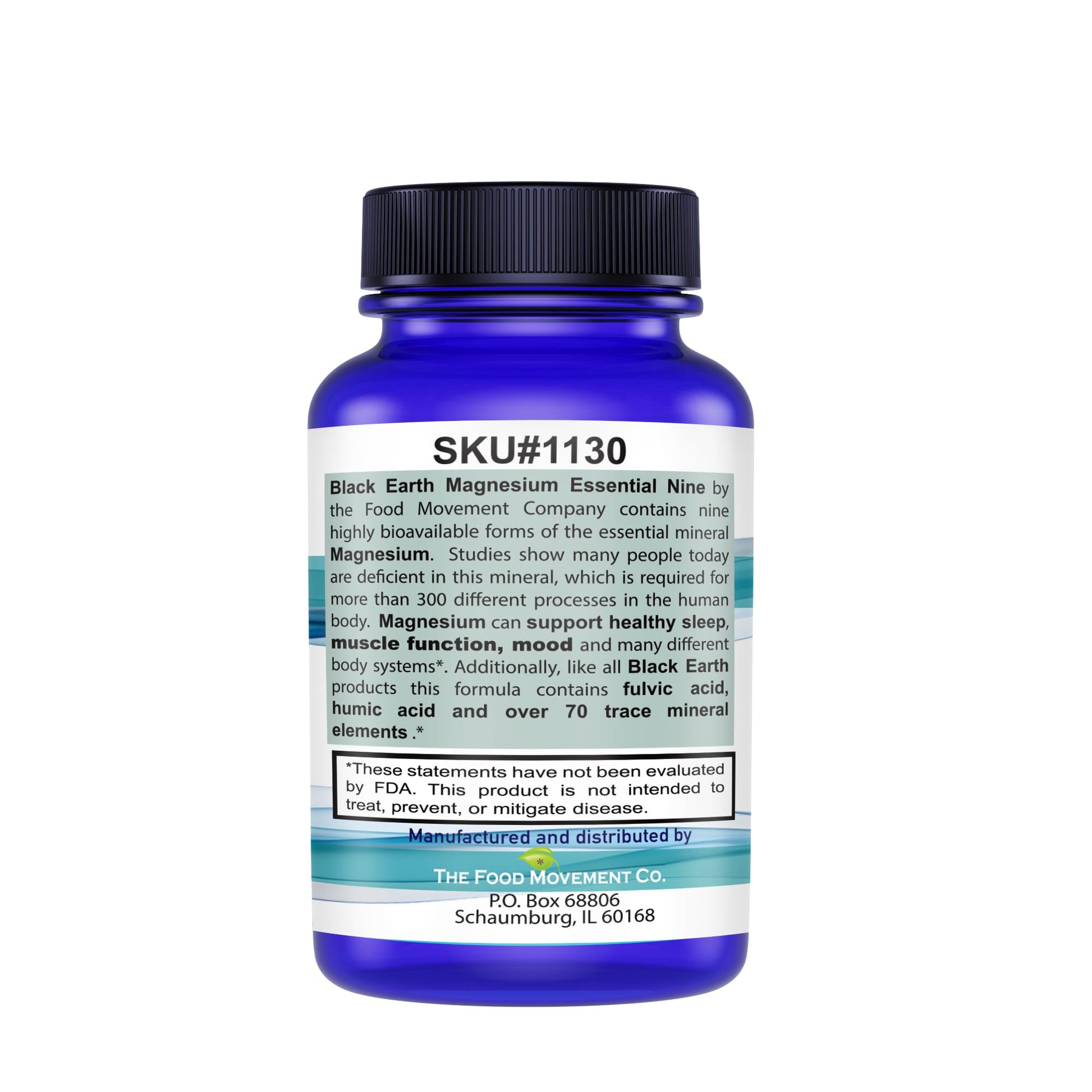 The Food Movement Co. Black Earth Magnesium Essential Nine - Vegan Capsules with Magnesium Glycinate, Citrate, Malate and More - 9 Bioactive Forms for Optimal Health (30 Count) THE FOOD MOVEMENT CO. uk supplements