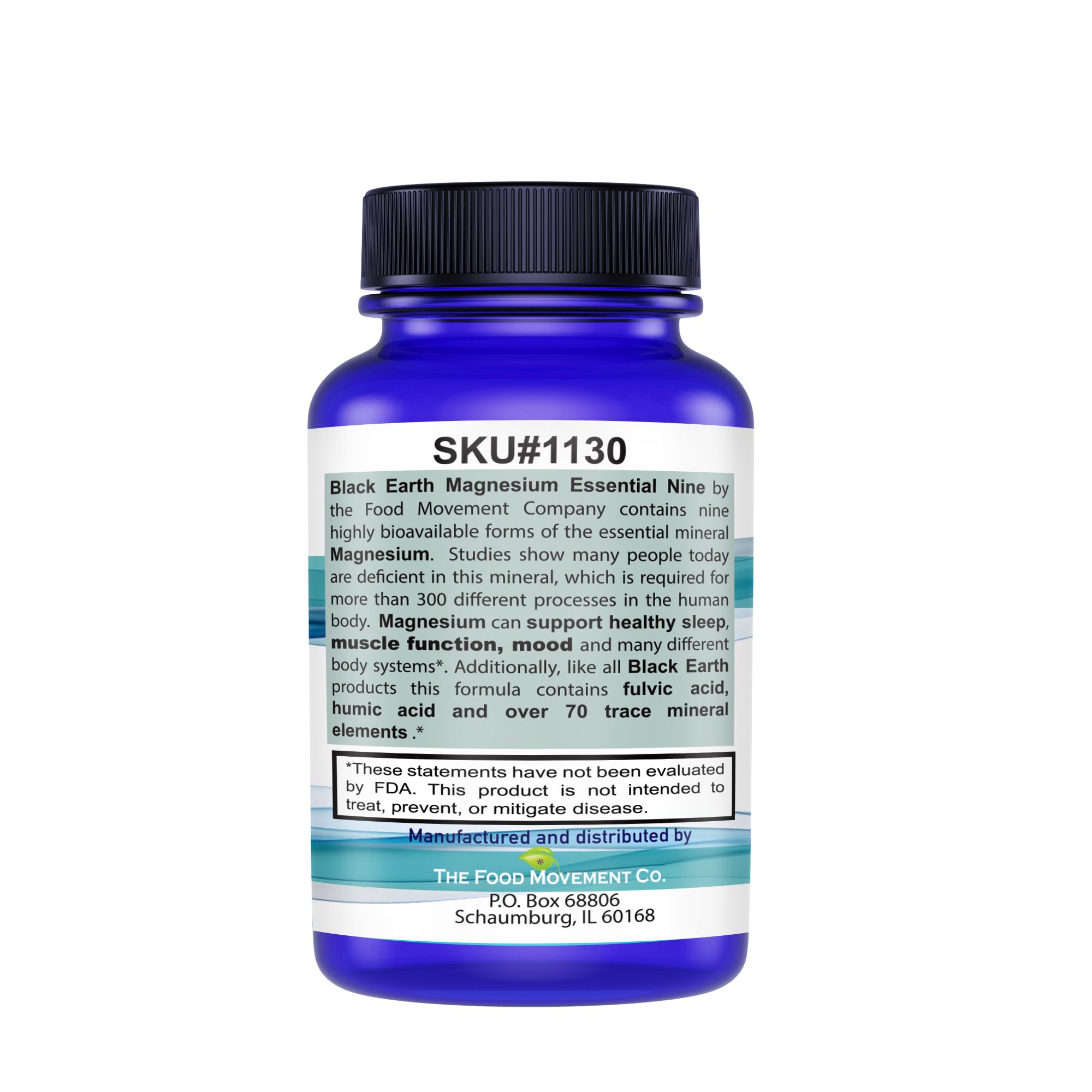 The Food Movement Co. Black Earth Magnesium Essential Nine - Vegan Capsules with Magnesium Glycinate, Citrate, Malate and More - 9 Bioactive Forms for Optimal Health (30 Count) THE FOOD MOVEMENT CO. uk supplements
