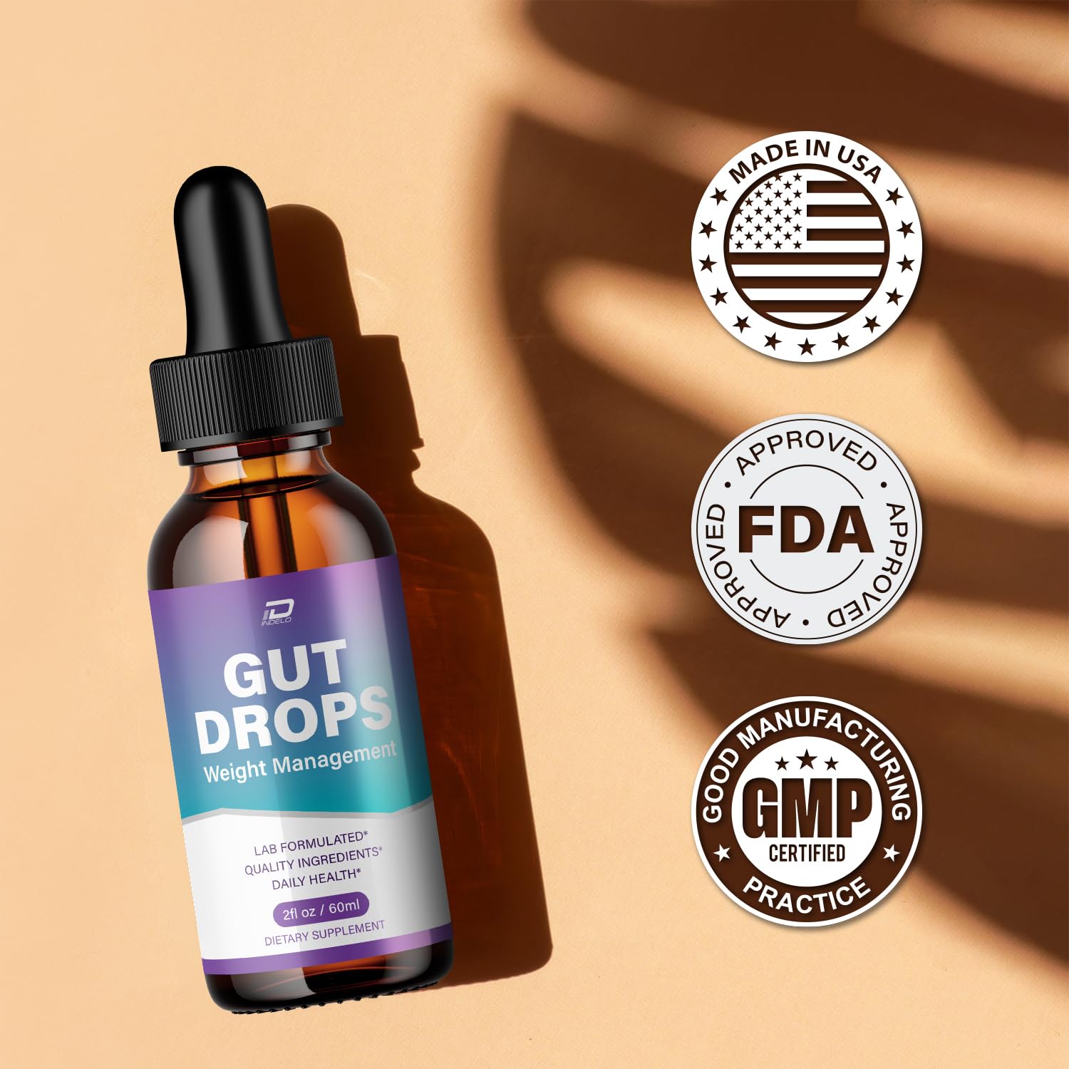 Indelo Gut Drops Healthy Formula – GutDrops All Natural Healthy Levels - Extra Strength Liquid, Reviews (1 Pack – 1 Month Supply) Indelo uk supplements