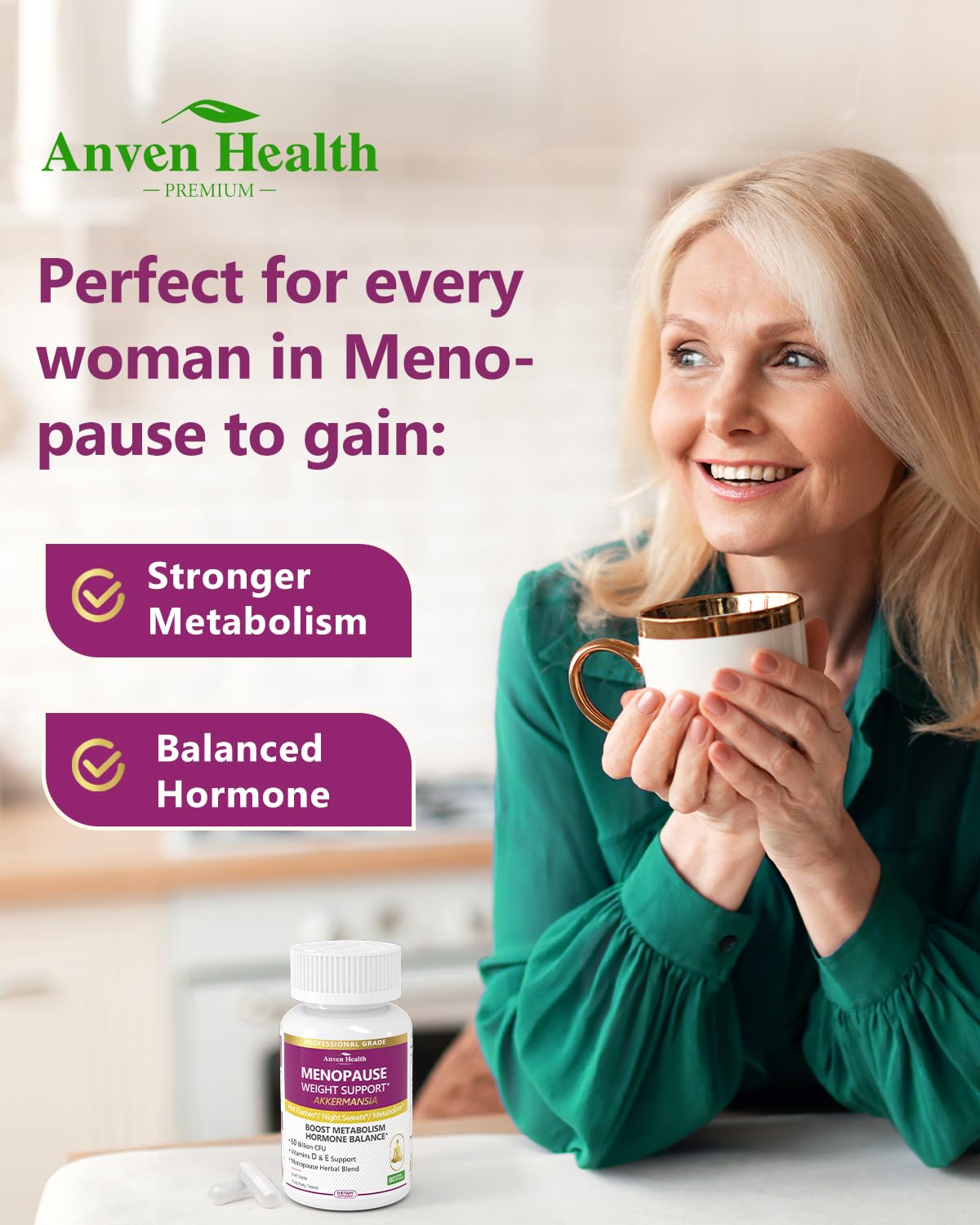 Spermidine 20mg + Fisetin 300mg + Akkermansia for Women丨Cellular Renewal, Metabolic & Gut Health Anven Health uk supplements
