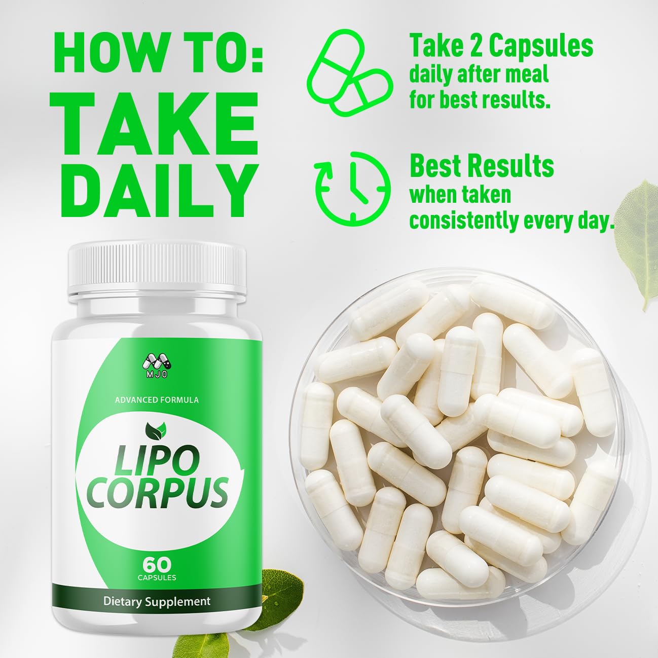 Lipo Corpus Capsules, Official LipoCorpus Supplement Pills Will All Natural Ingredients, Advanced Formula Lipo Corpus Active Lifestyle Supporting Health and Wellness for Women and Men (60 Capsules) MJO uk supplements