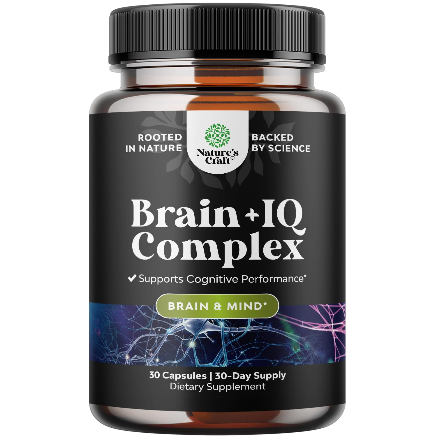 Nootropic Memory Supplement for Brain Support - Memory Pills for Brain Boost and Natural Energy Booster - Vitamin B 12 Bacopa Monnieri Rhodiola Rosea DMAE Ginkgo Biloba Phosphatidylserine Supplement Natures Craft uk supplements